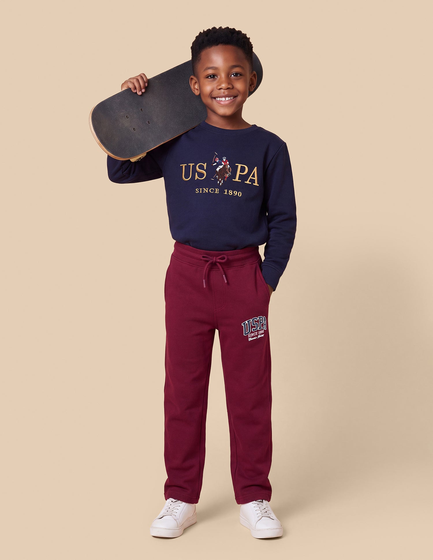 Mid Rise Regular Fit Sweatpants Maroon - U.S. Polo Assn. India | Large