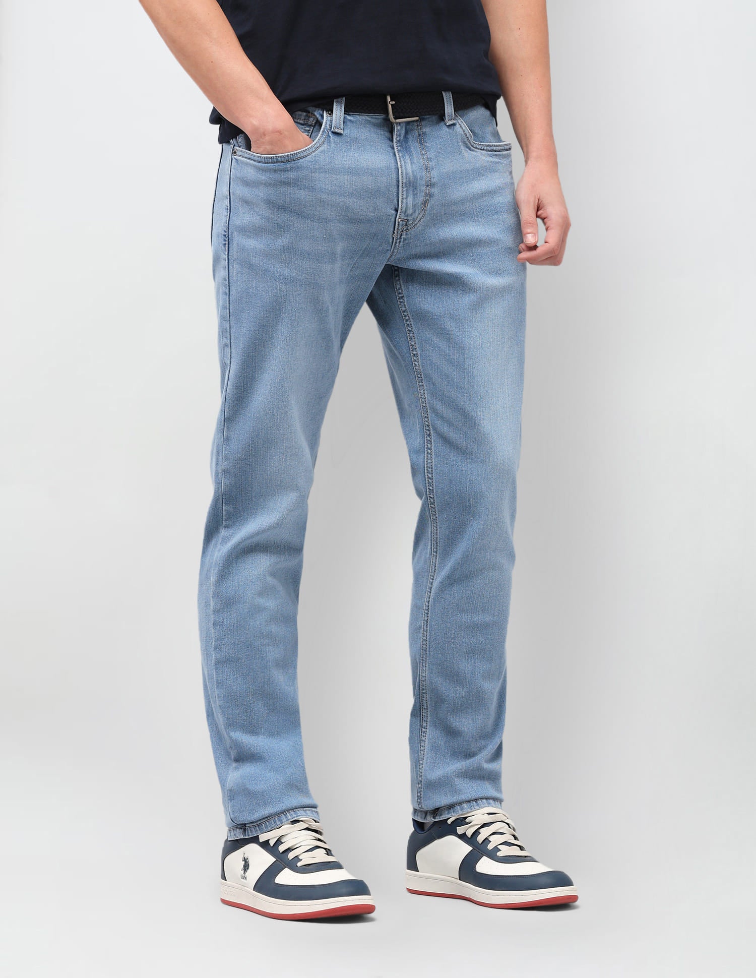 Solid Slim Fit Jeans Blue - U.S. Polo Assn. India | Large