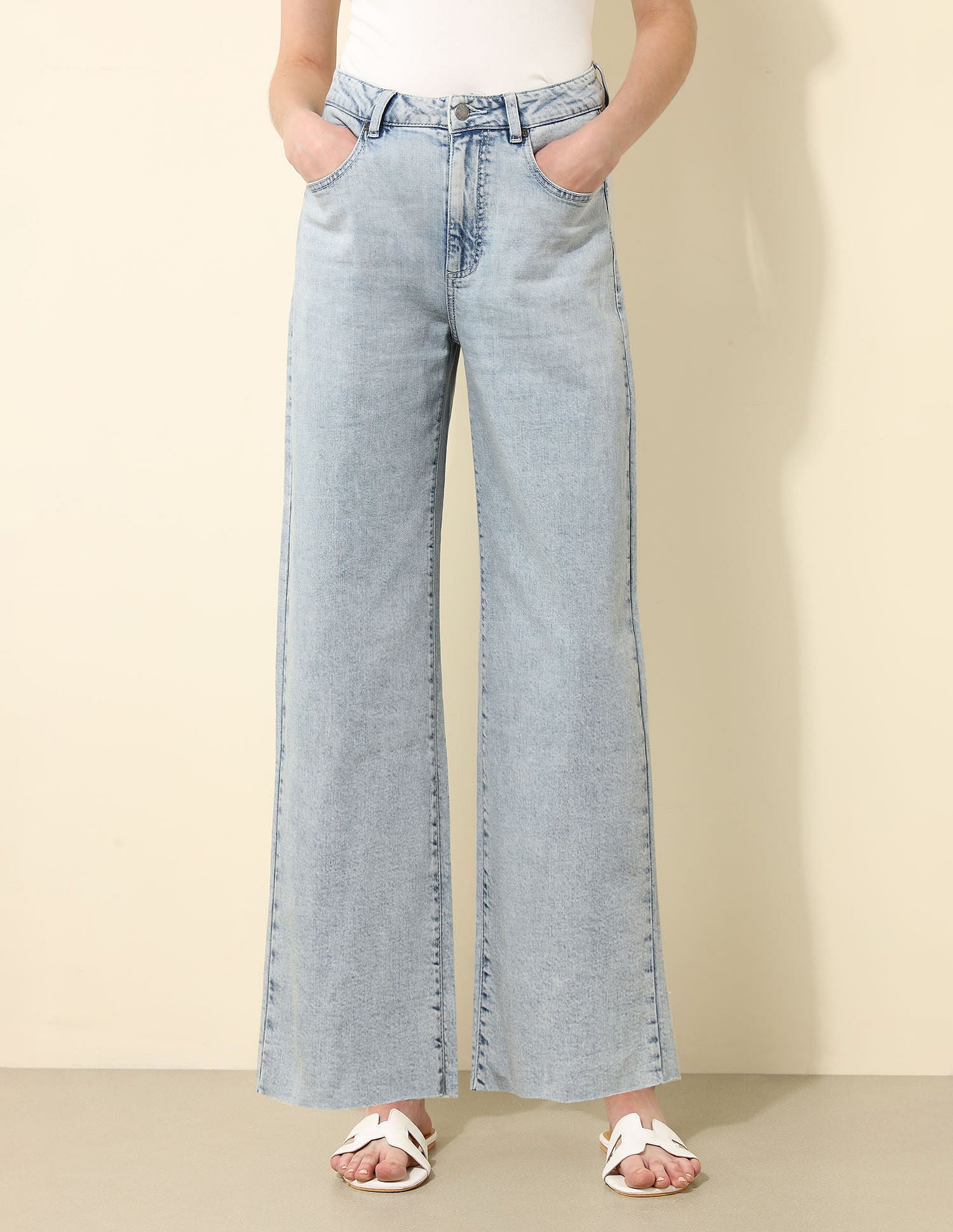 High Rise Wide Leg Fit Jeans Blue - U.S. Polo Assn. India | Large