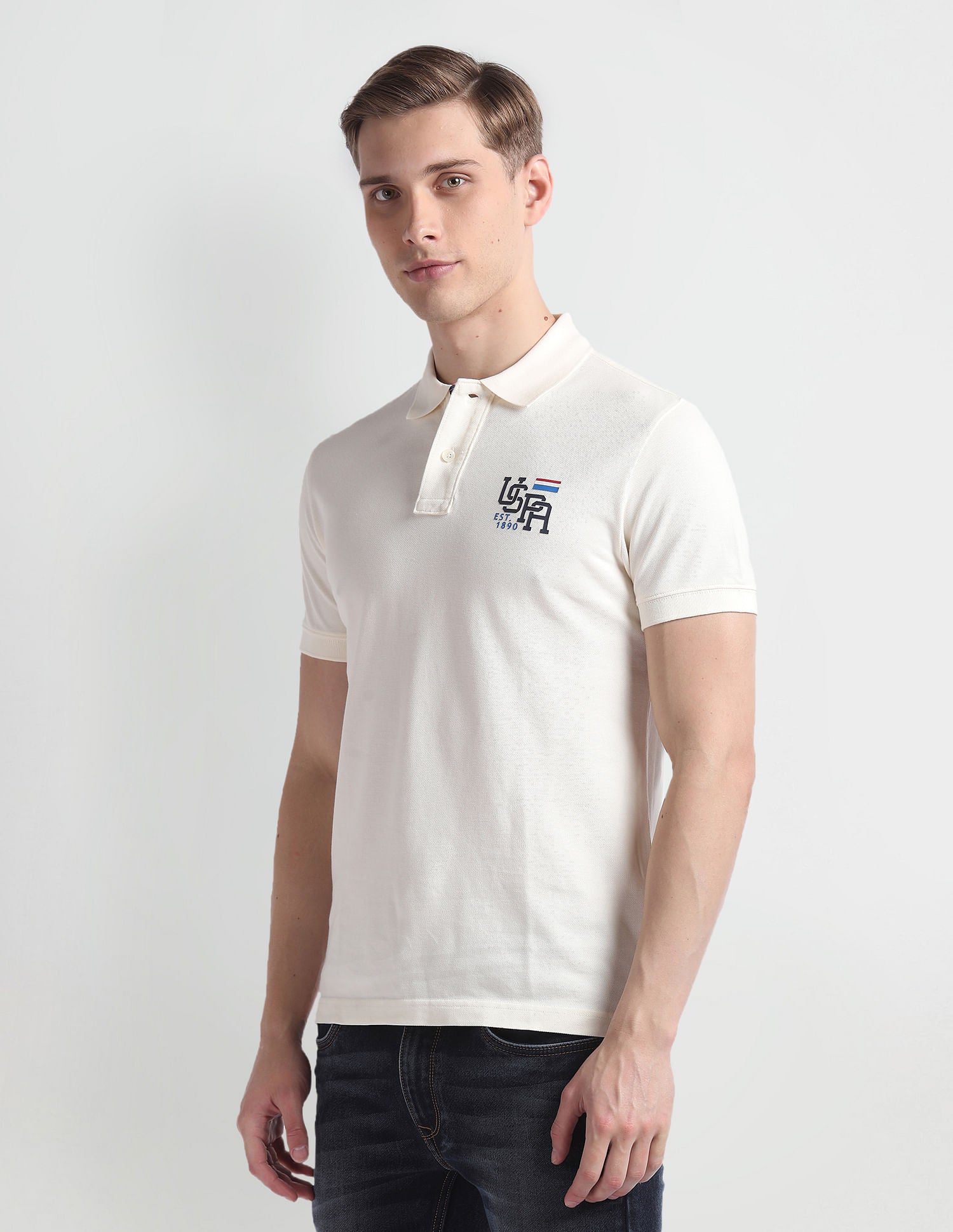 Solid Cotton Polo Shirt