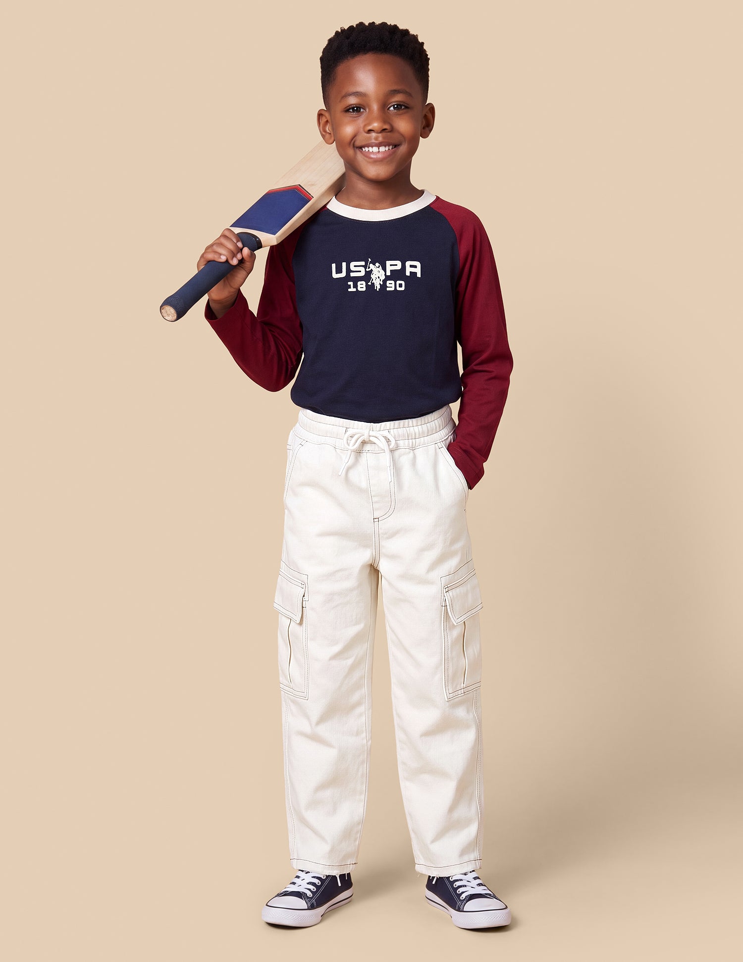 Baggy Fit White Cargo Jeans White - U.S. Polo Assn. India | Large