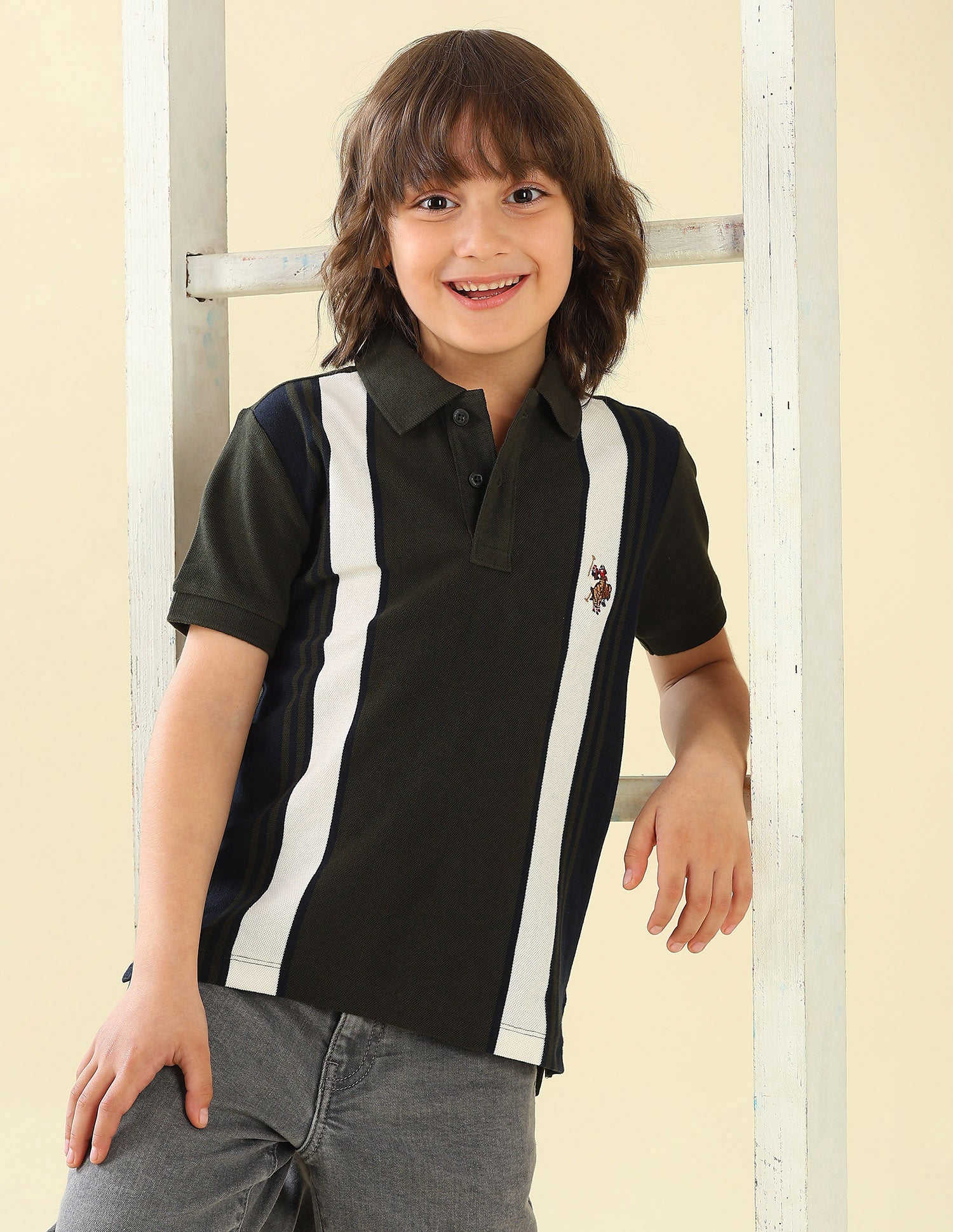 Vertical Striped Regular Fit Polo Shirt