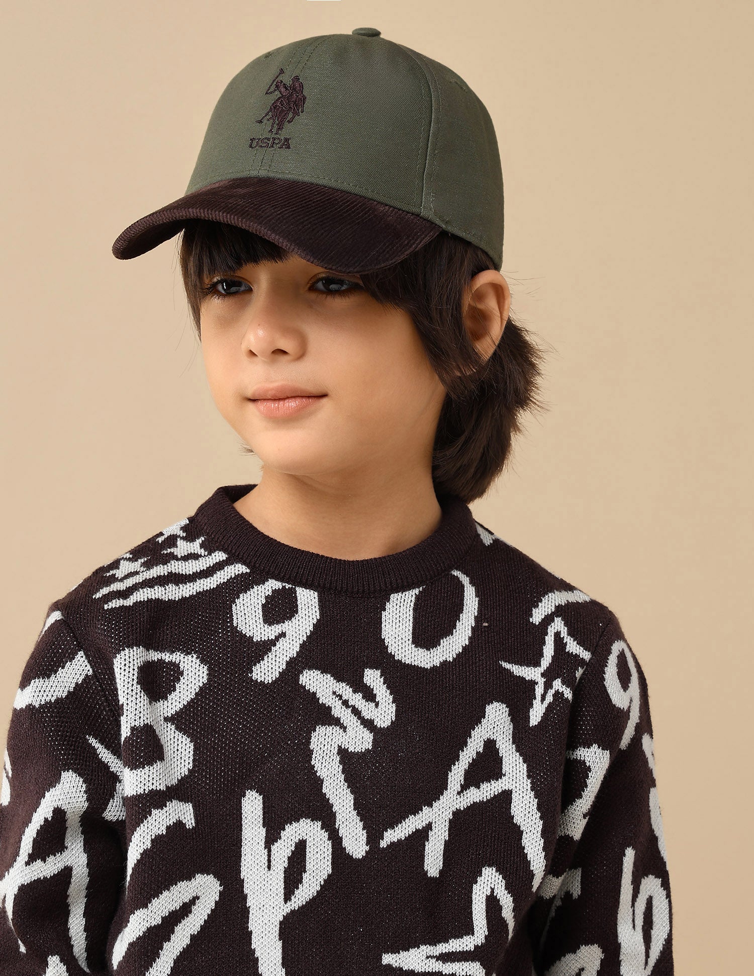 Boys Colour Blocked Corduroy Cap