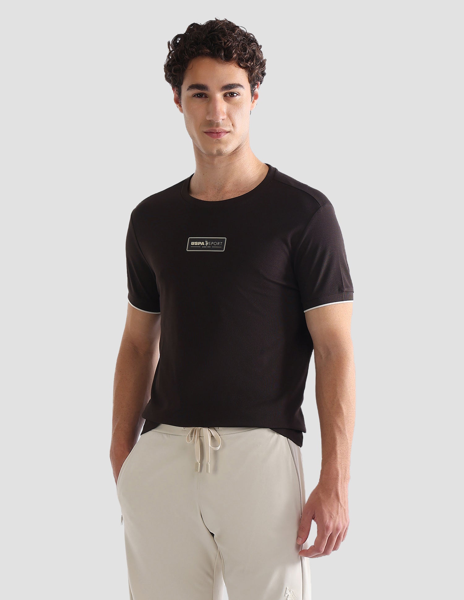 Solid Slim Fit Active T-Shirt