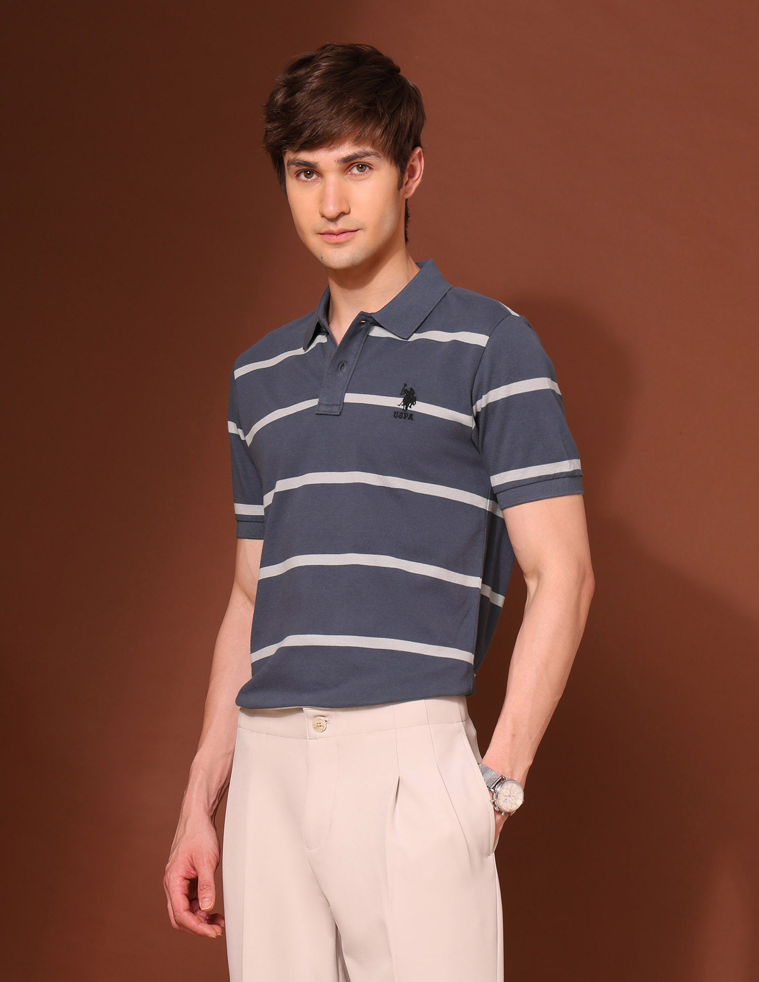 Pure Cotton Work And Wander Polo Shirt Dark Green - U.S. Polo Assn. India | Large