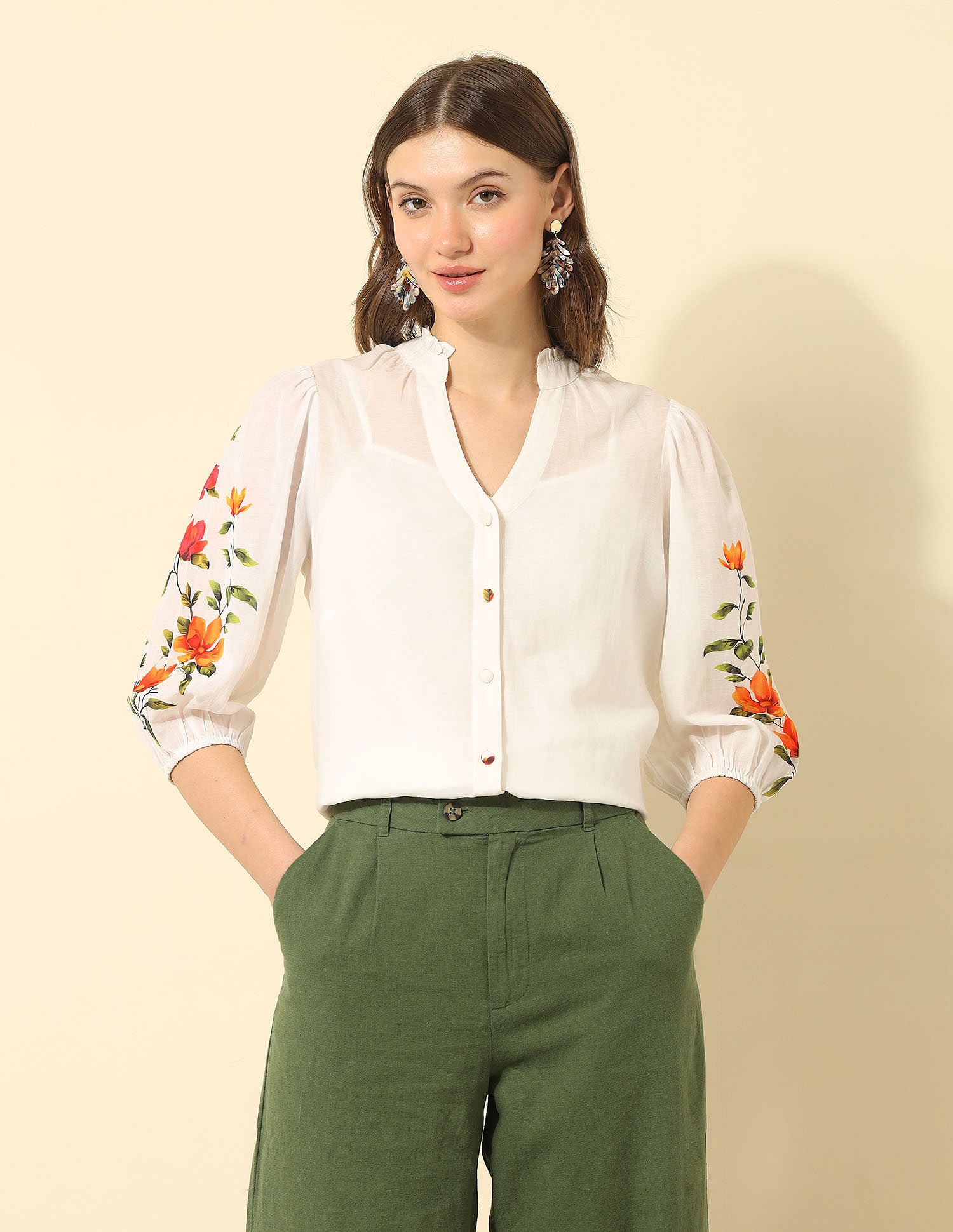 Sheer Solid Regular Fit Top