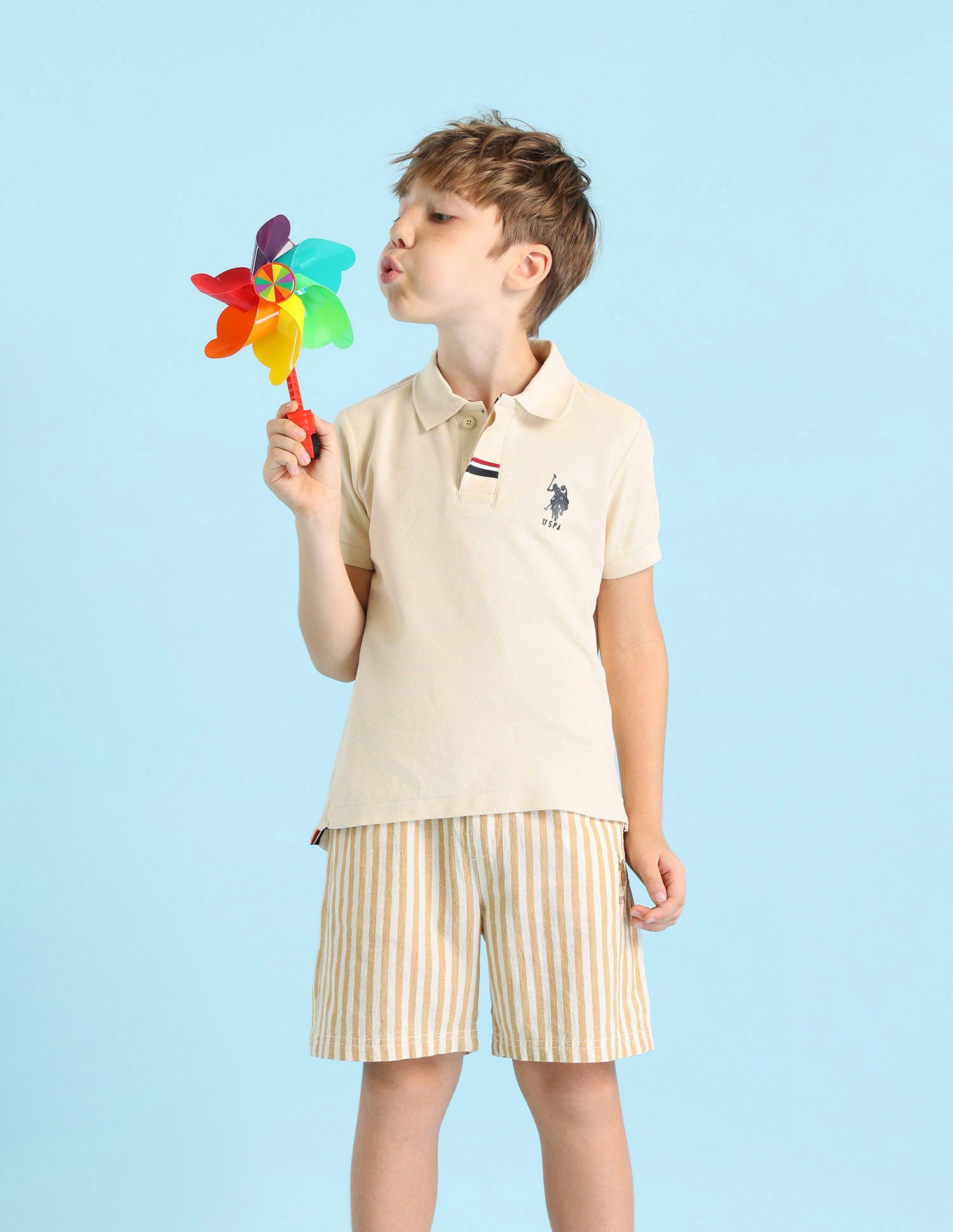 Boys Solid Regular Fit Polo Shirt