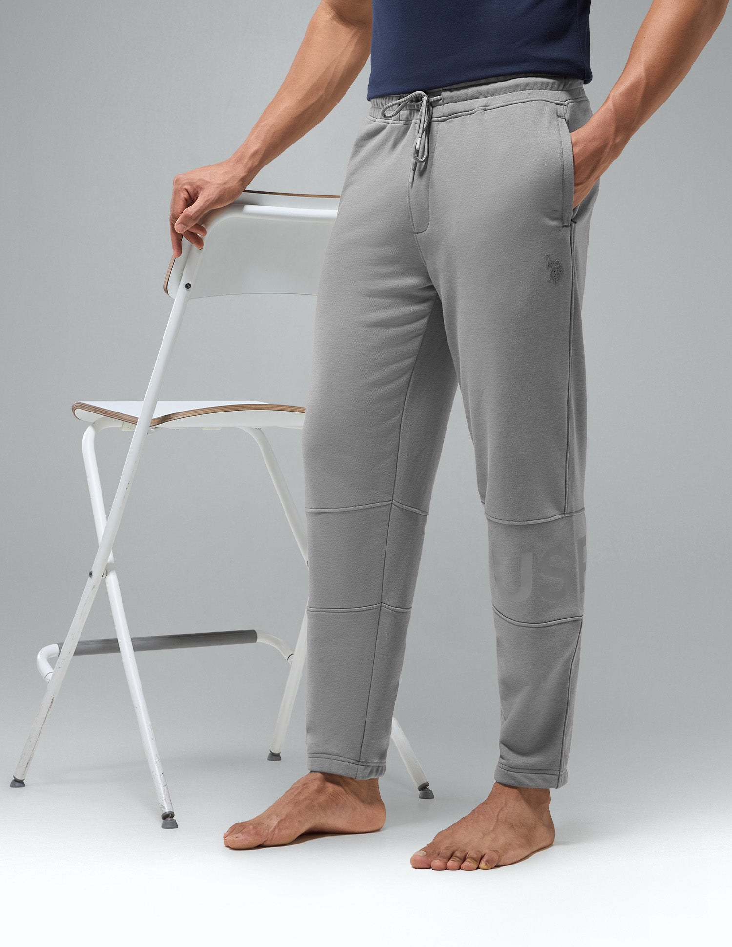 Cotton Rich Loopknit OJ012 Joggers Steeplegrey - U.S. Polo Assn. India | Large