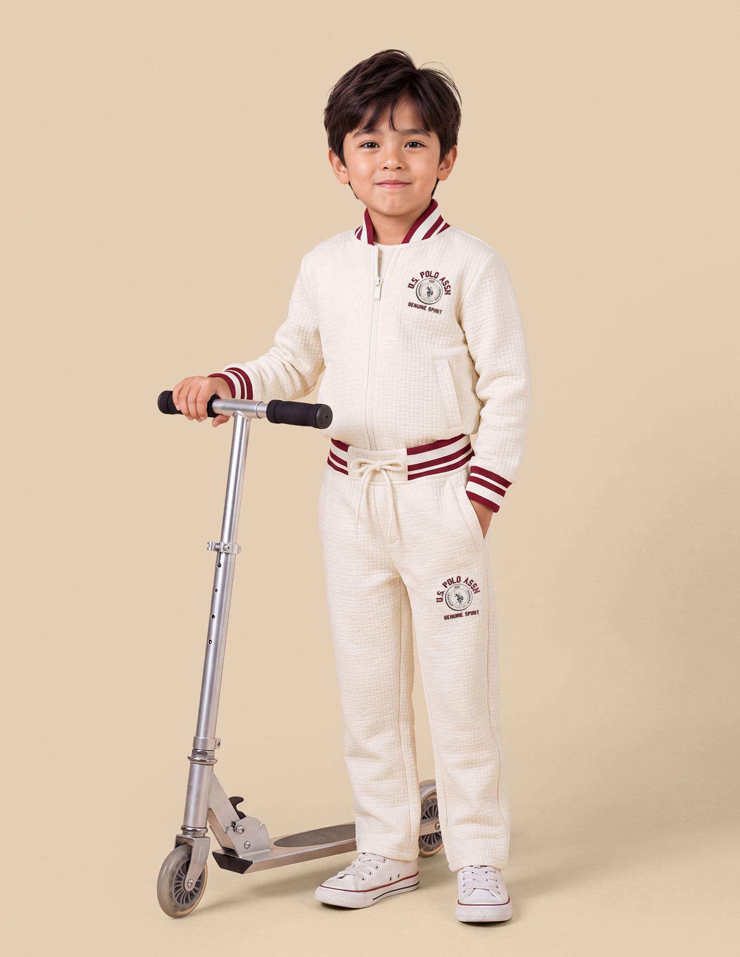 Mid Rise Regular Fit Sweatpants Ivory - U.S. Polo Assn. India | Large