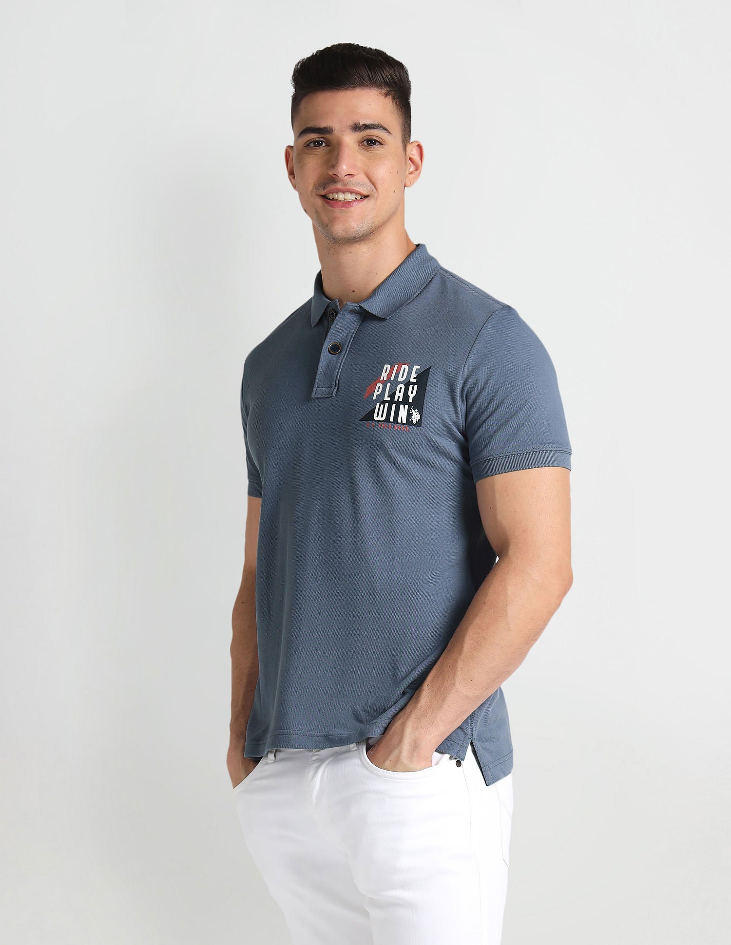 Graphic Logo Muscle Fit Polo Shirt – U.S. Polo Assn. India