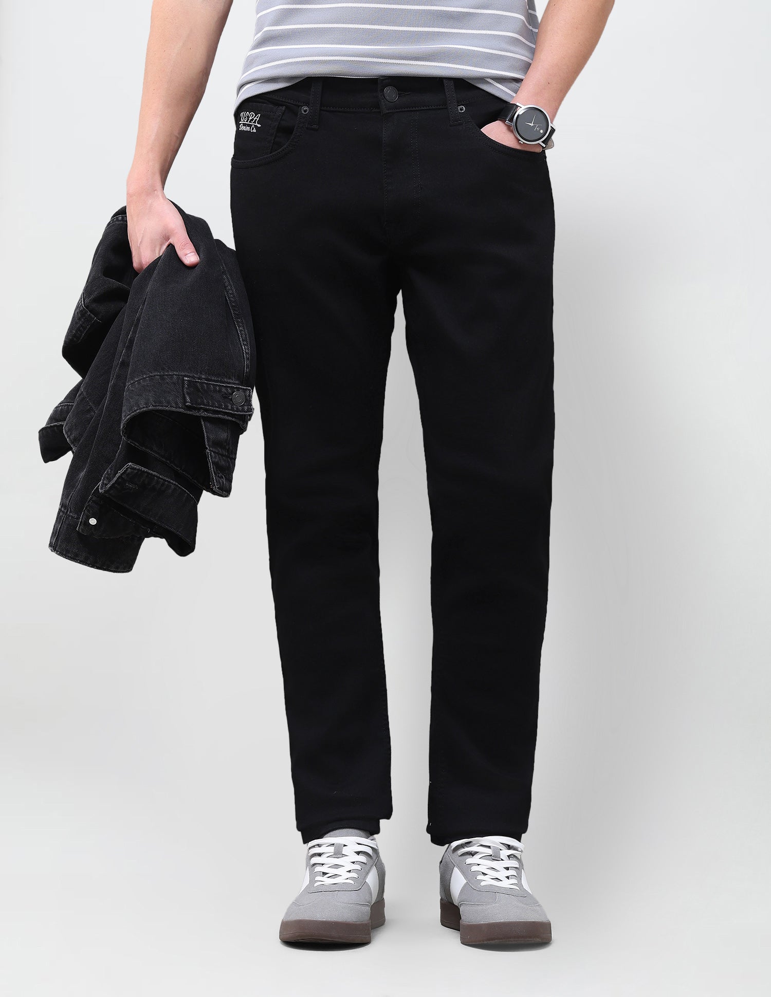 Brandon Slim-Tapered Fit Black Jeans Black - U.S. Polo Assn. India | Large