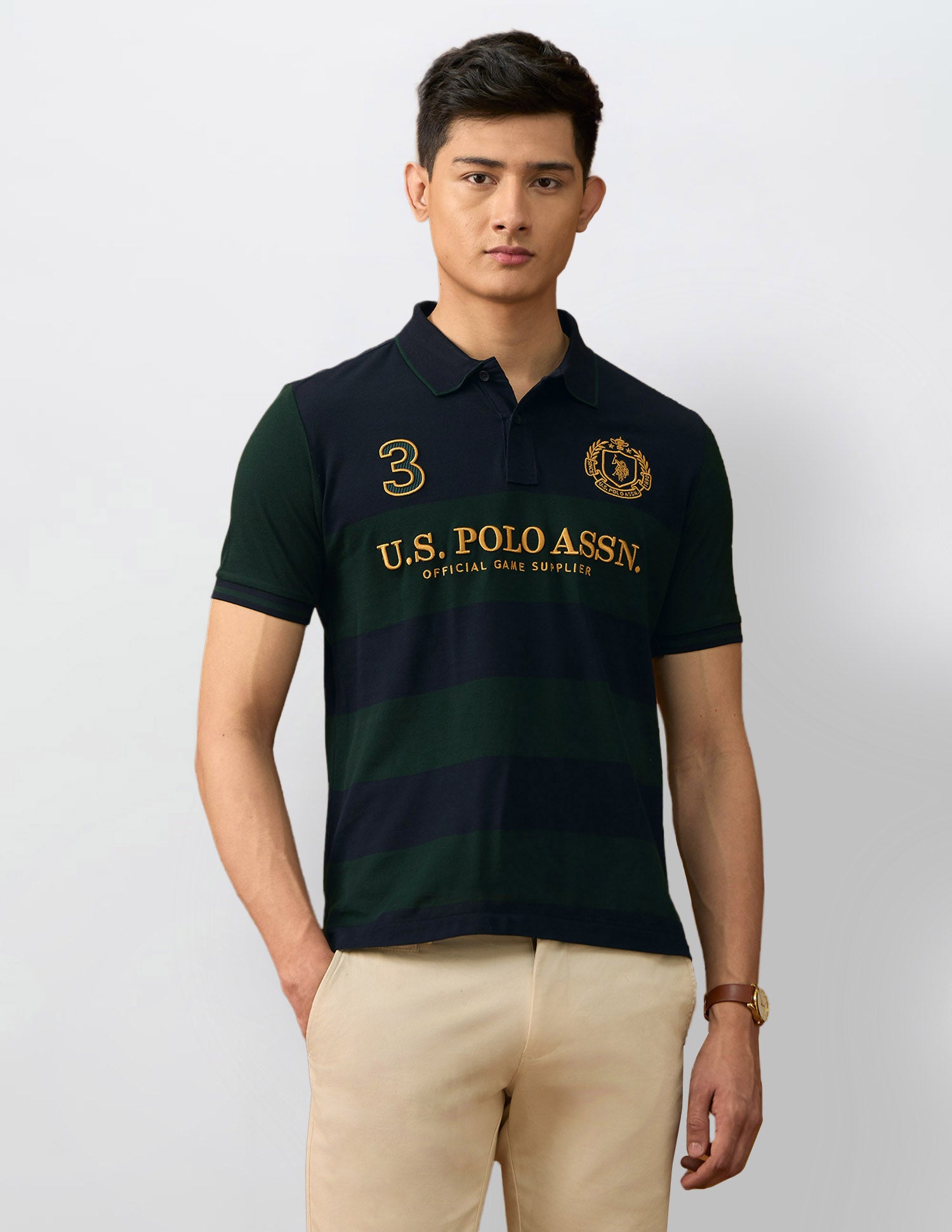 Pure Cotton Varsity Polo Shirt