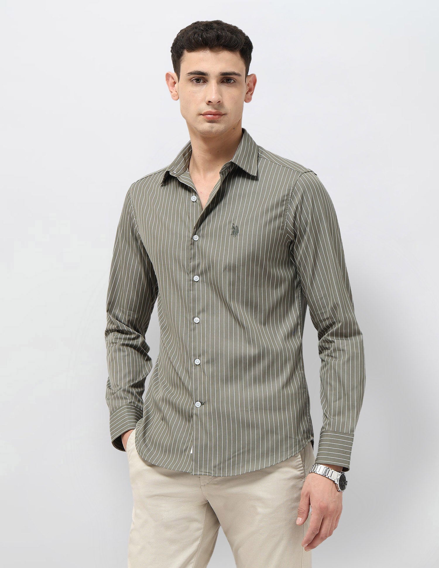 Tailored Fit Vertical Striped Shirt