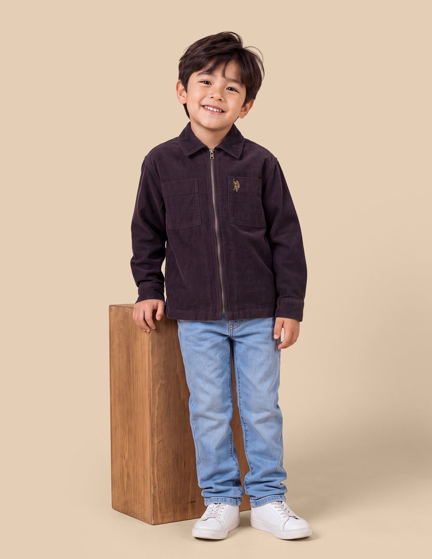 Corduroy Boxy Fit Shacket Purple - U.S. Polo Assn. India | Large