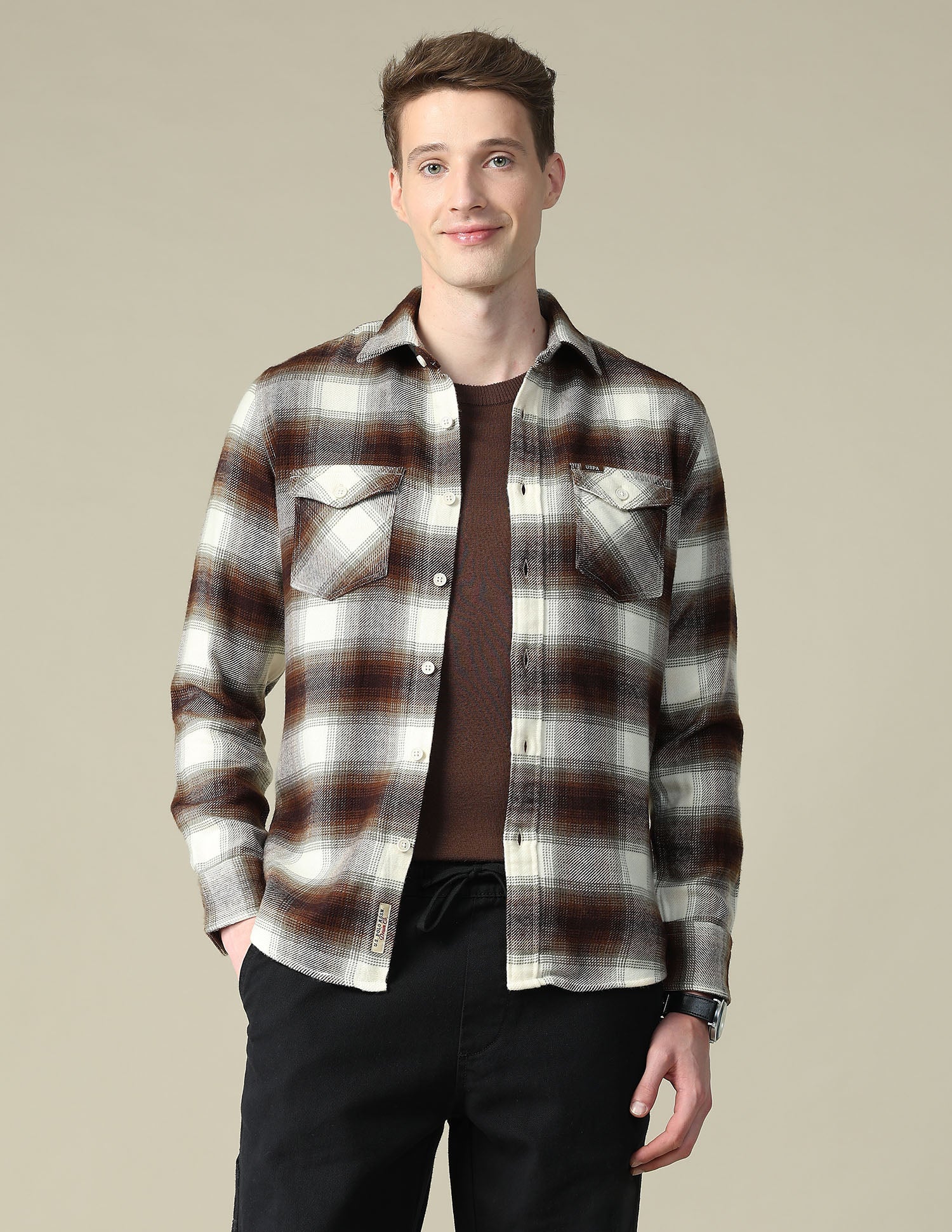 Twill Plaid Checked Shacket