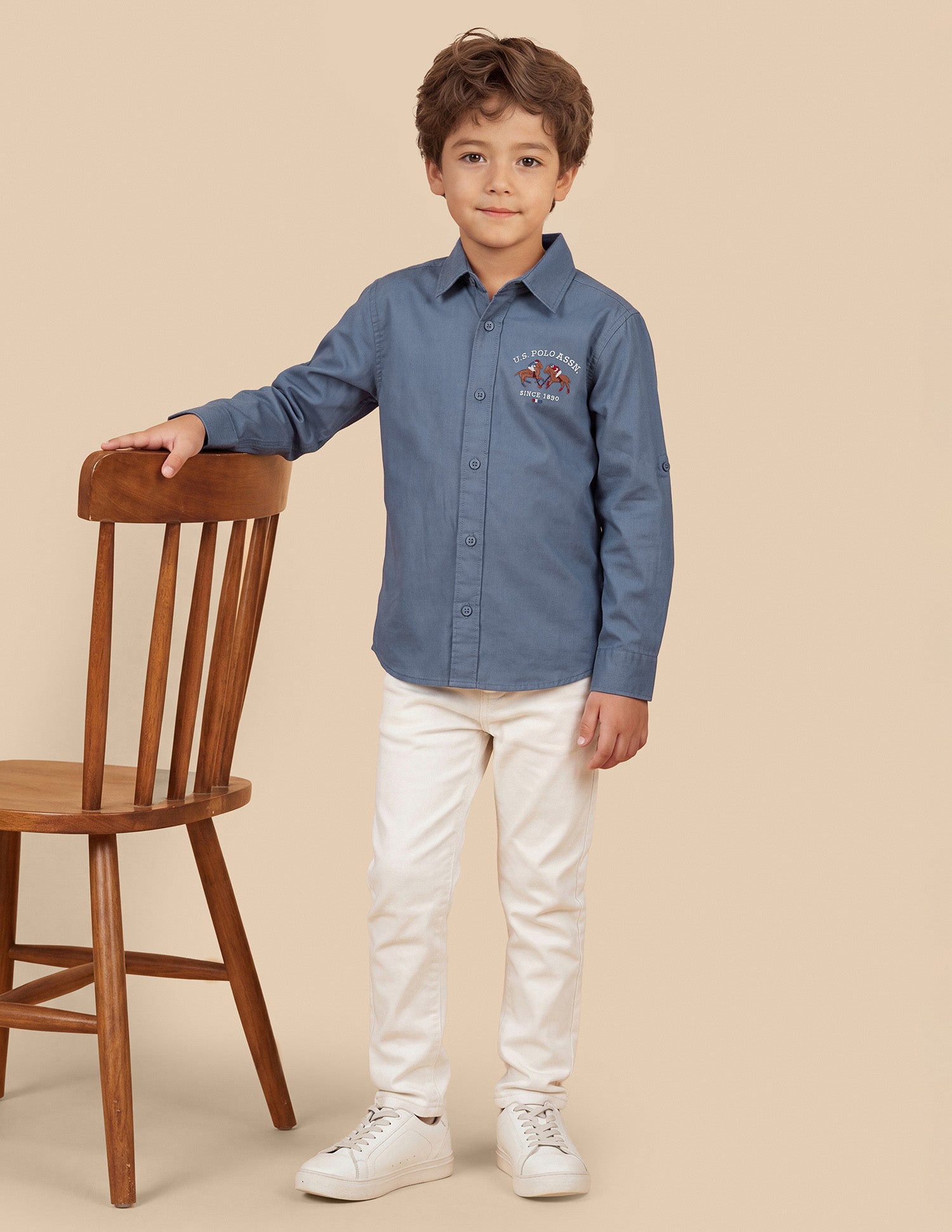 Solid Regular Fit Shirt Grey - U.S. Polo Assn. India | Large