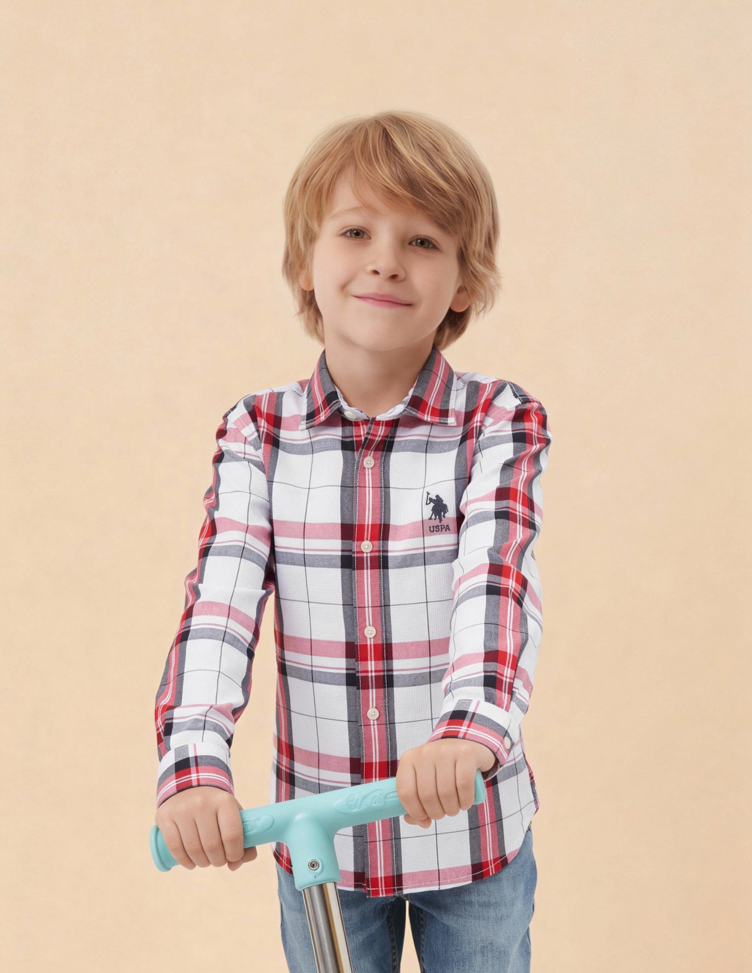 Boys Tartan Checked Dobby Shirt