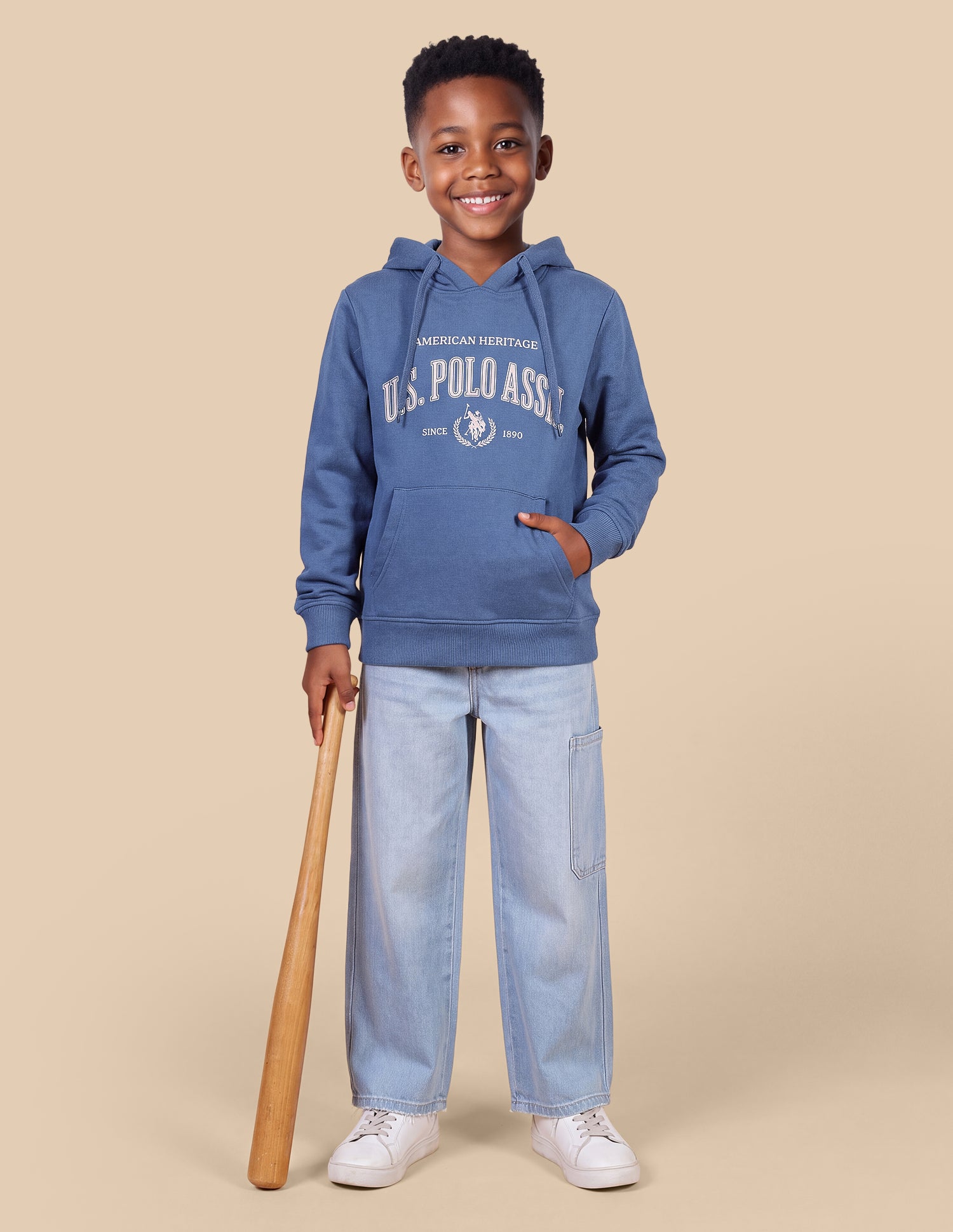 Brand Embroidered Regular Fit Sweatshirt Blue - U.S. Polo Assn. India | Large