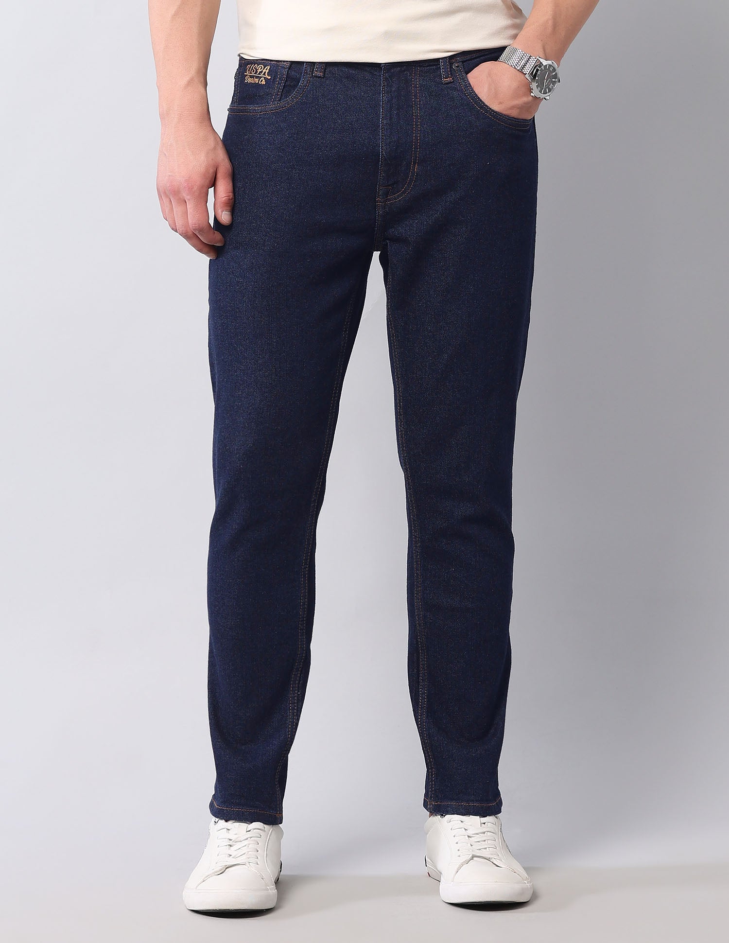 Cole Comfort Cropped Fit Blue Jeans