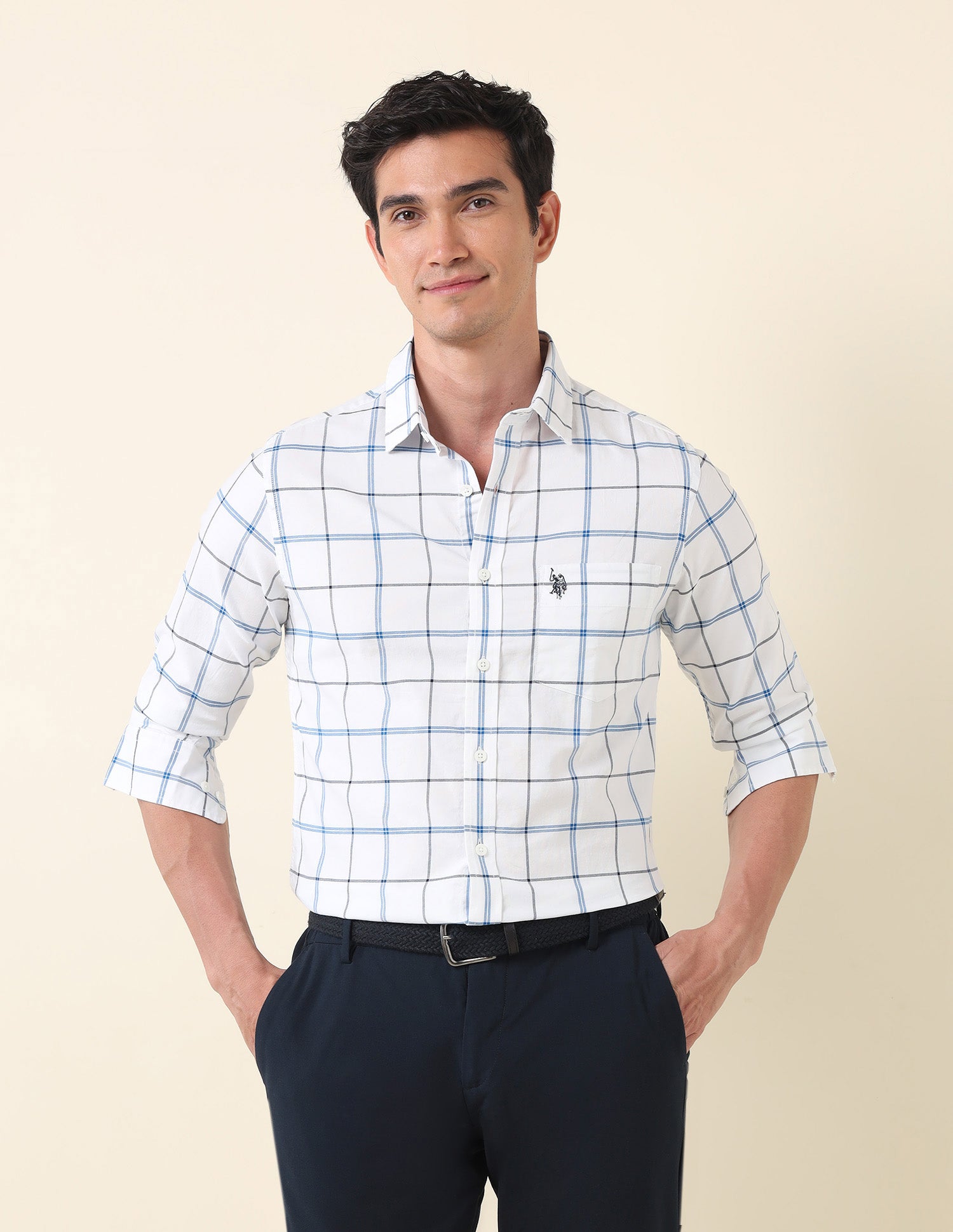 Grid Tattersall Checked Regular Shirt