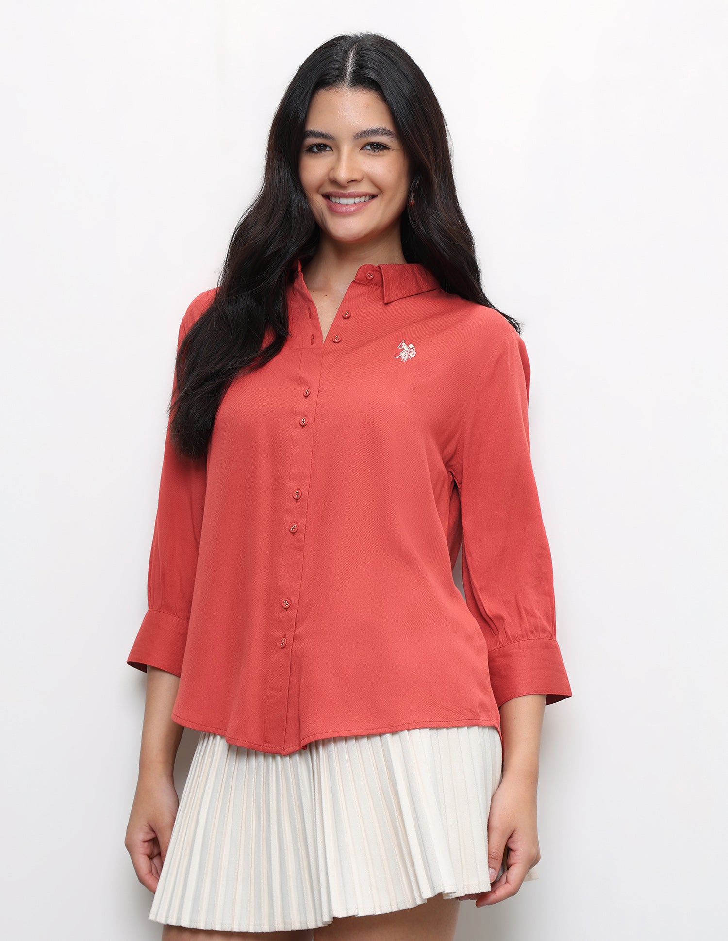 Solid Relaxed Fit Shirt Rust - U.S. Polo Assn. India | Large