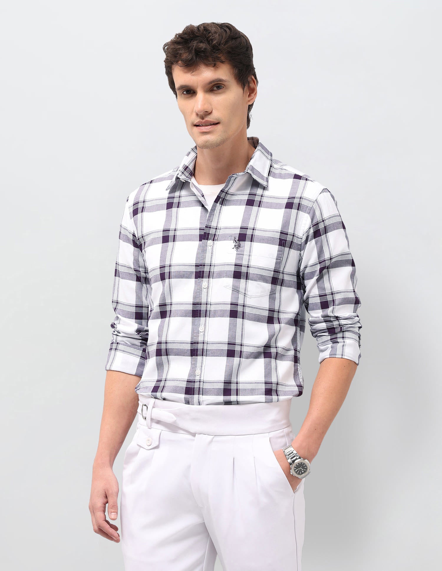 Plaid Checked Tailored Fit Shirt