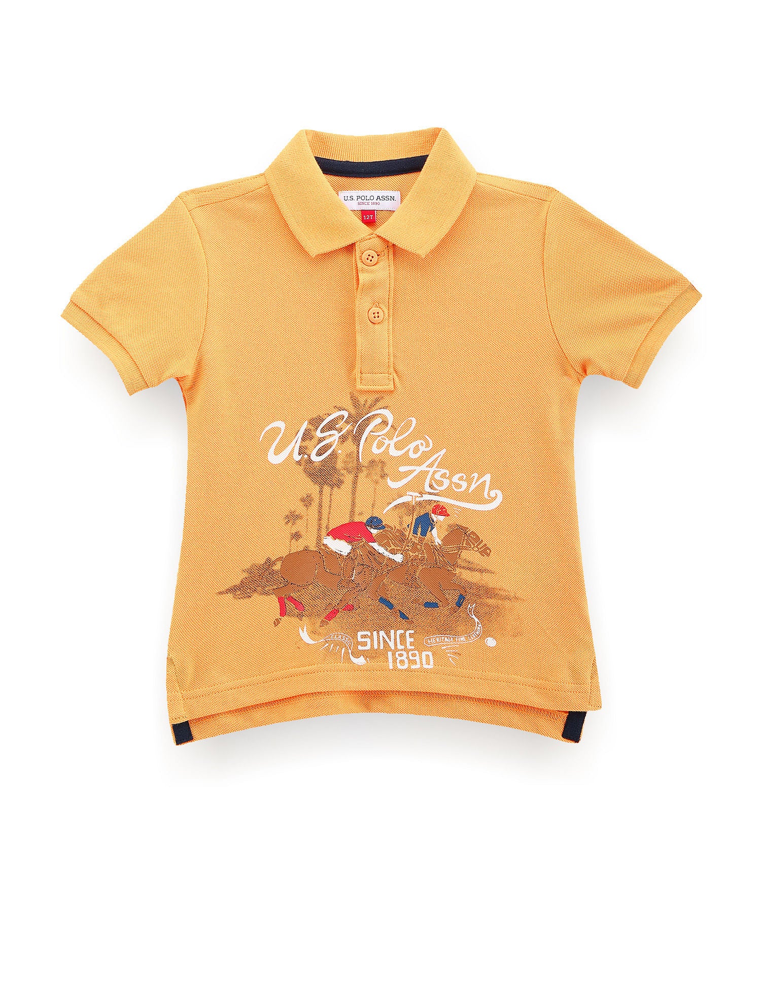 Boys Brand Print Polo Shirt