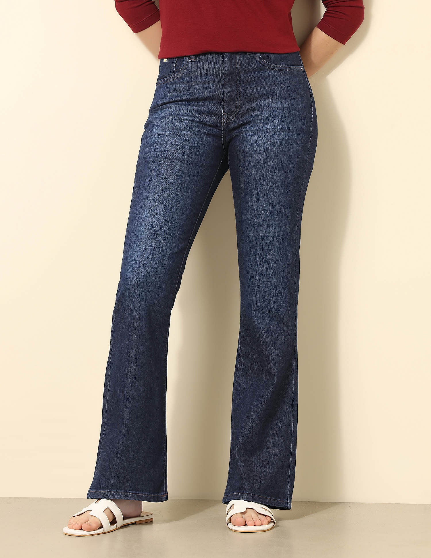 High-Rise Bootcut Jeans Dark Blue - U.S. Polo Assn. India | Large