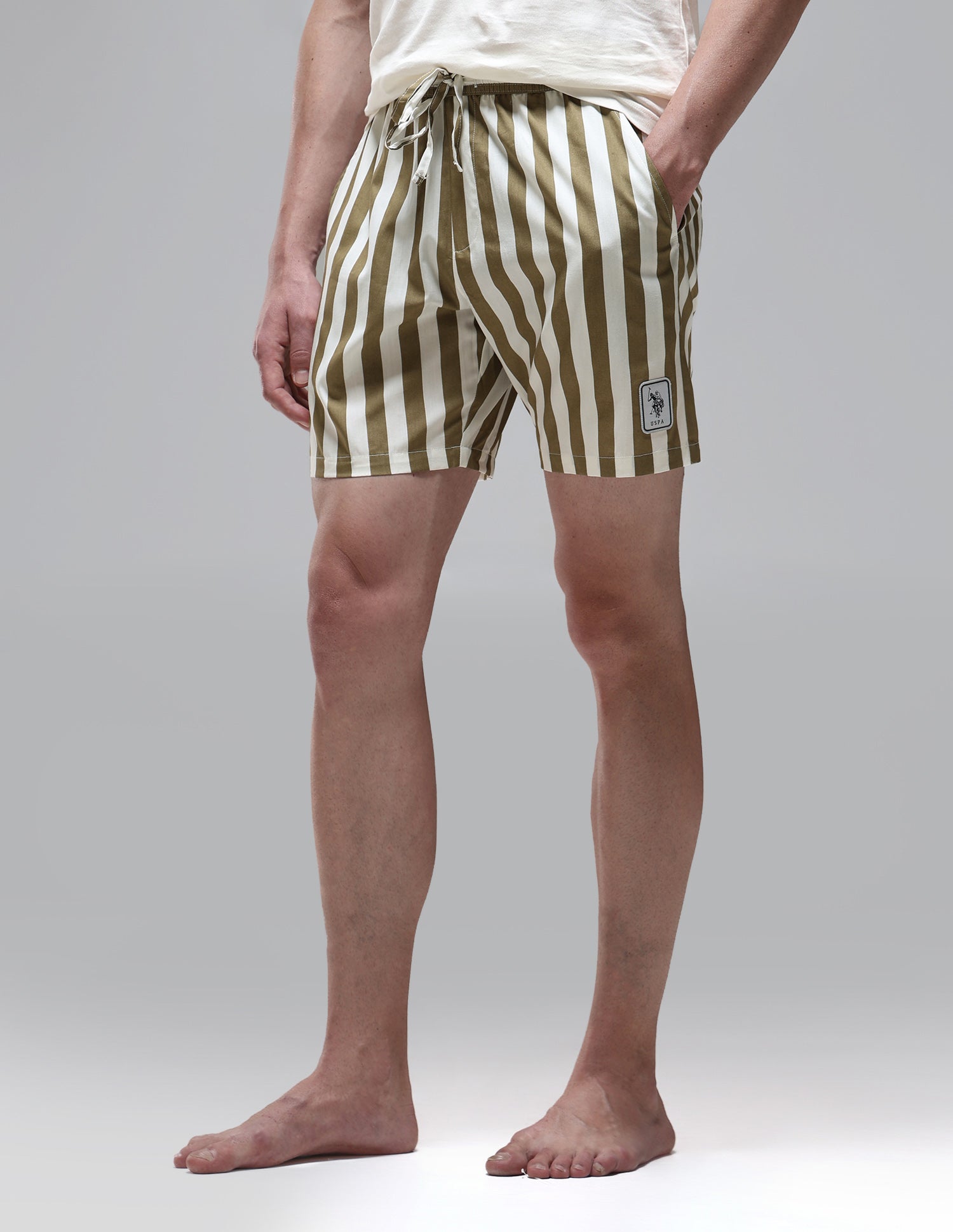Vertical Striped Pure Cotton OEX15 Boxer Shorts Elmwood - U.S. Polo Assn. India | Large