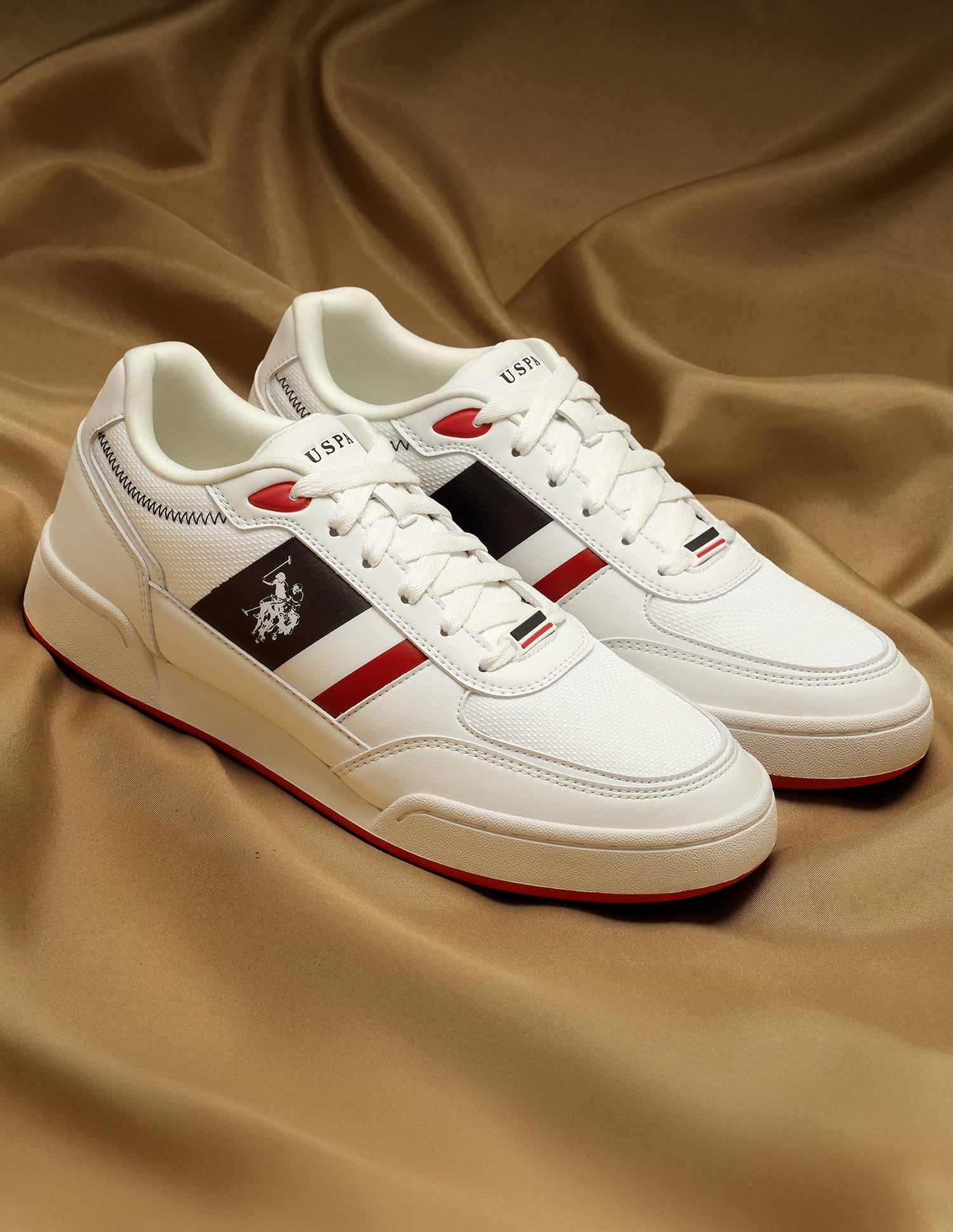 Men Luis Colourblocked Sneakers Off White - U.S. Polo Assn. India | Large