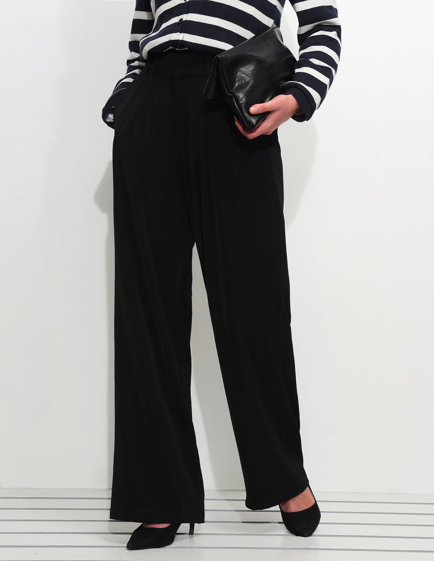 High Rise Wide Leg Trousers