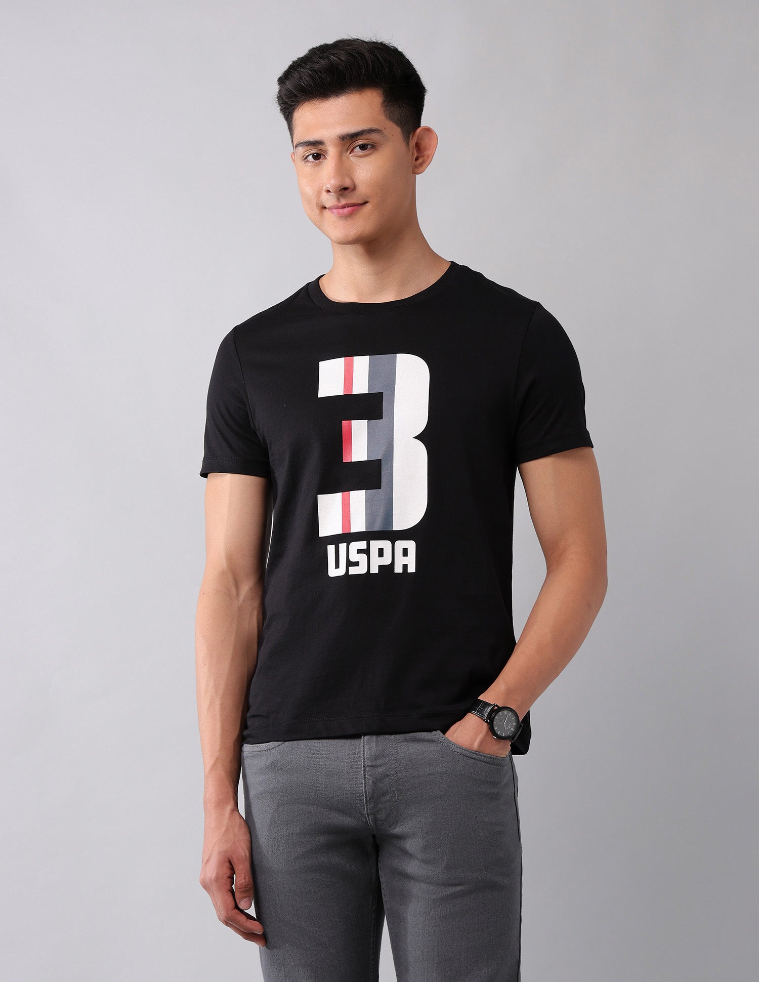Brand Printed Muscle Fit T-Shirt