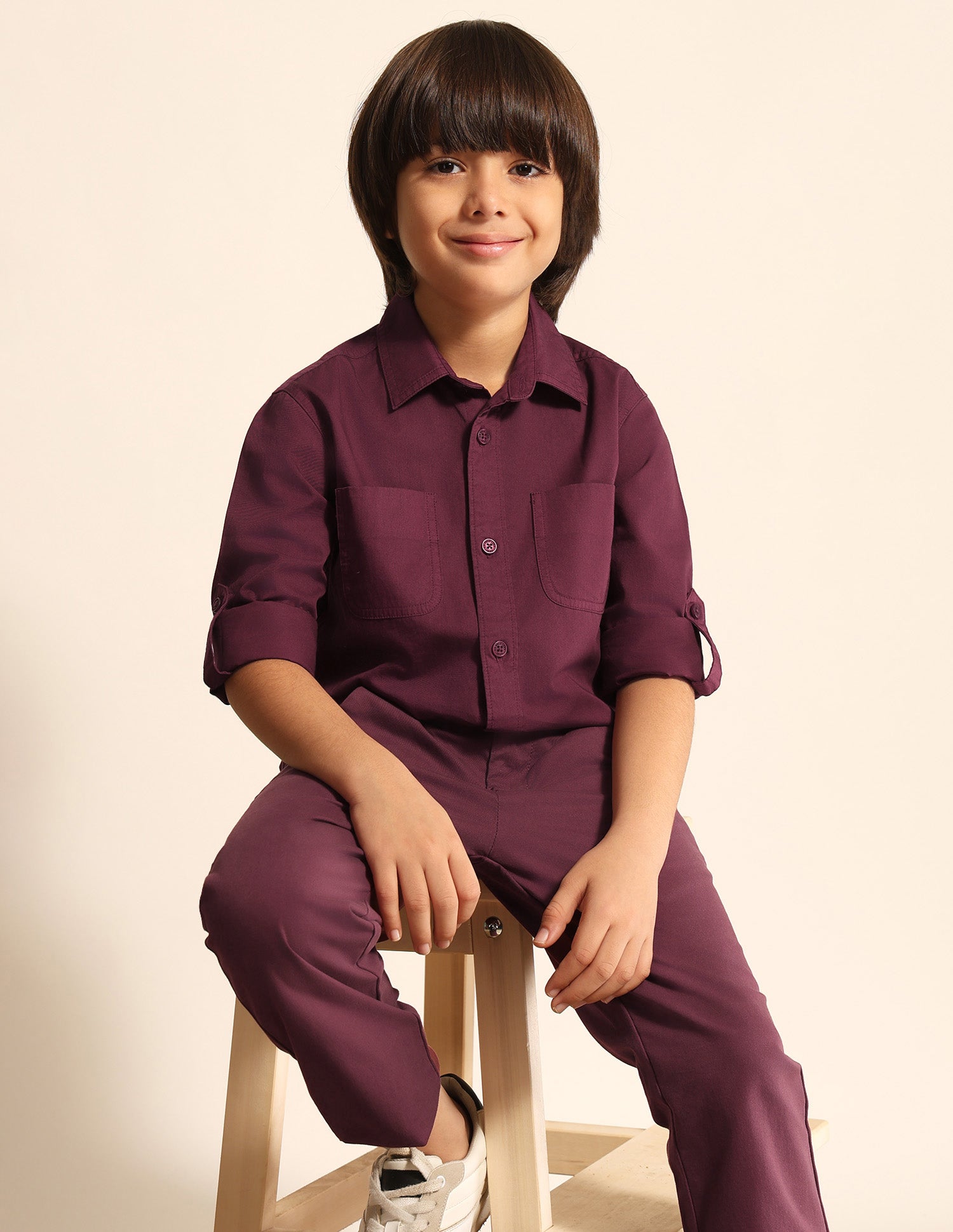 Boys Solid Regular Fit Shirt