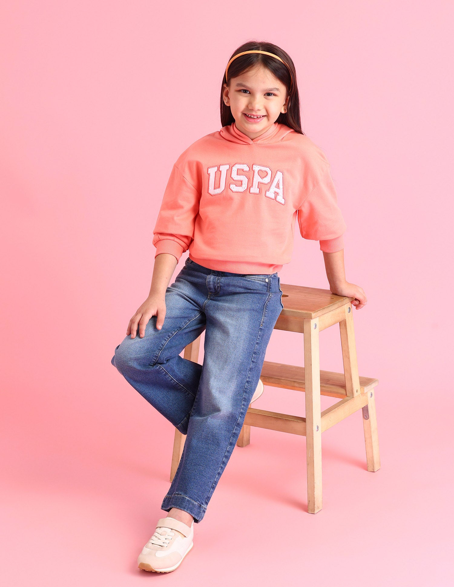 Girls Brand Printed Regular Fit Sweatshirt