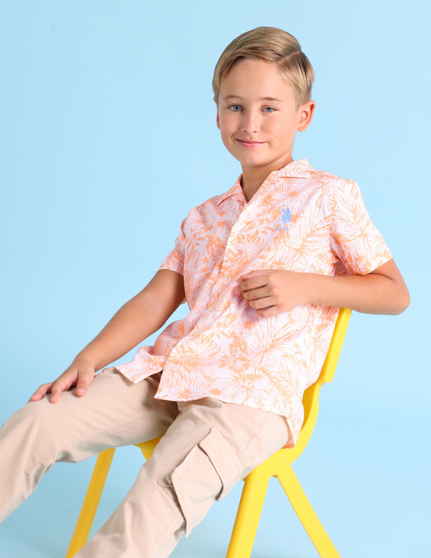 Boys Tropical Print Shirt