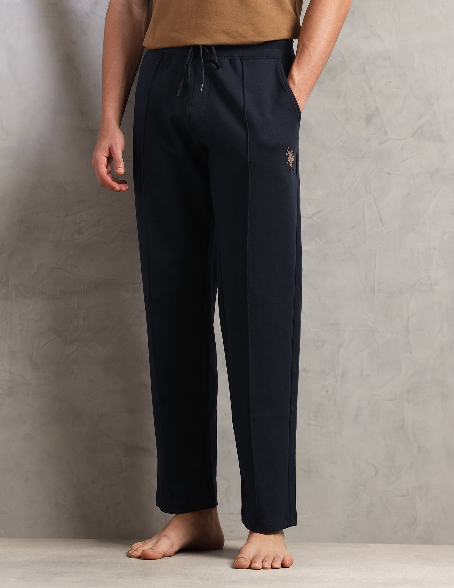 Cotton Stretch Mid Rise PR002-PL Lounge Pants - Pack Of 1 Navy - U.S. Polo Assn. India | Large
