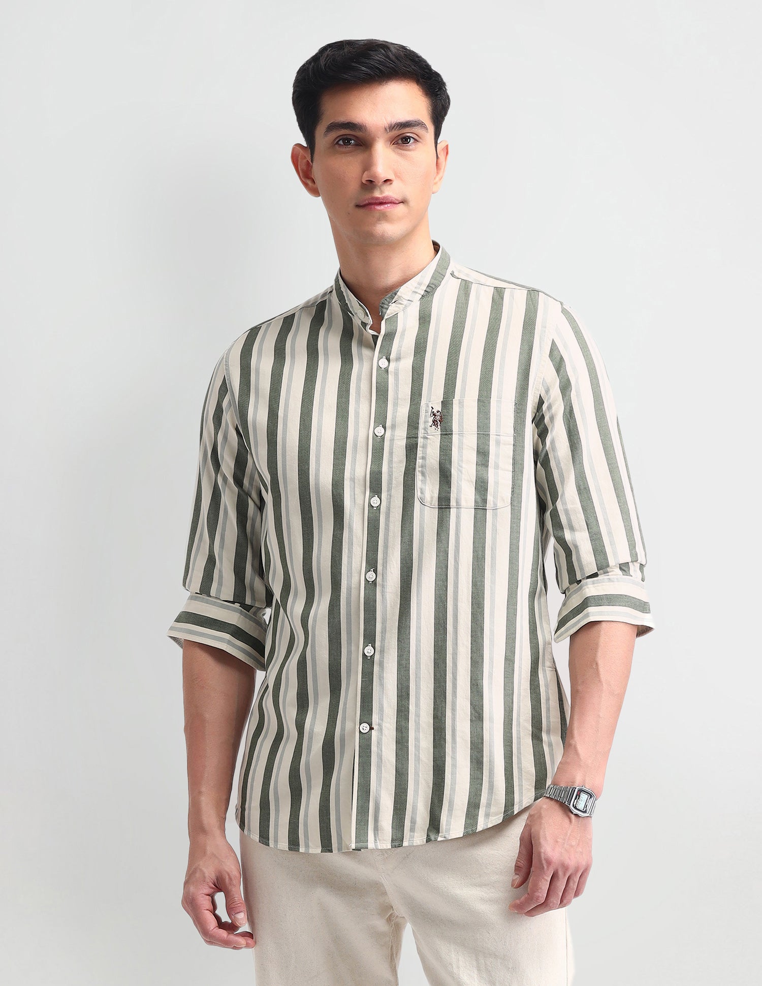 Vertical Striped Slim Fit Shirt