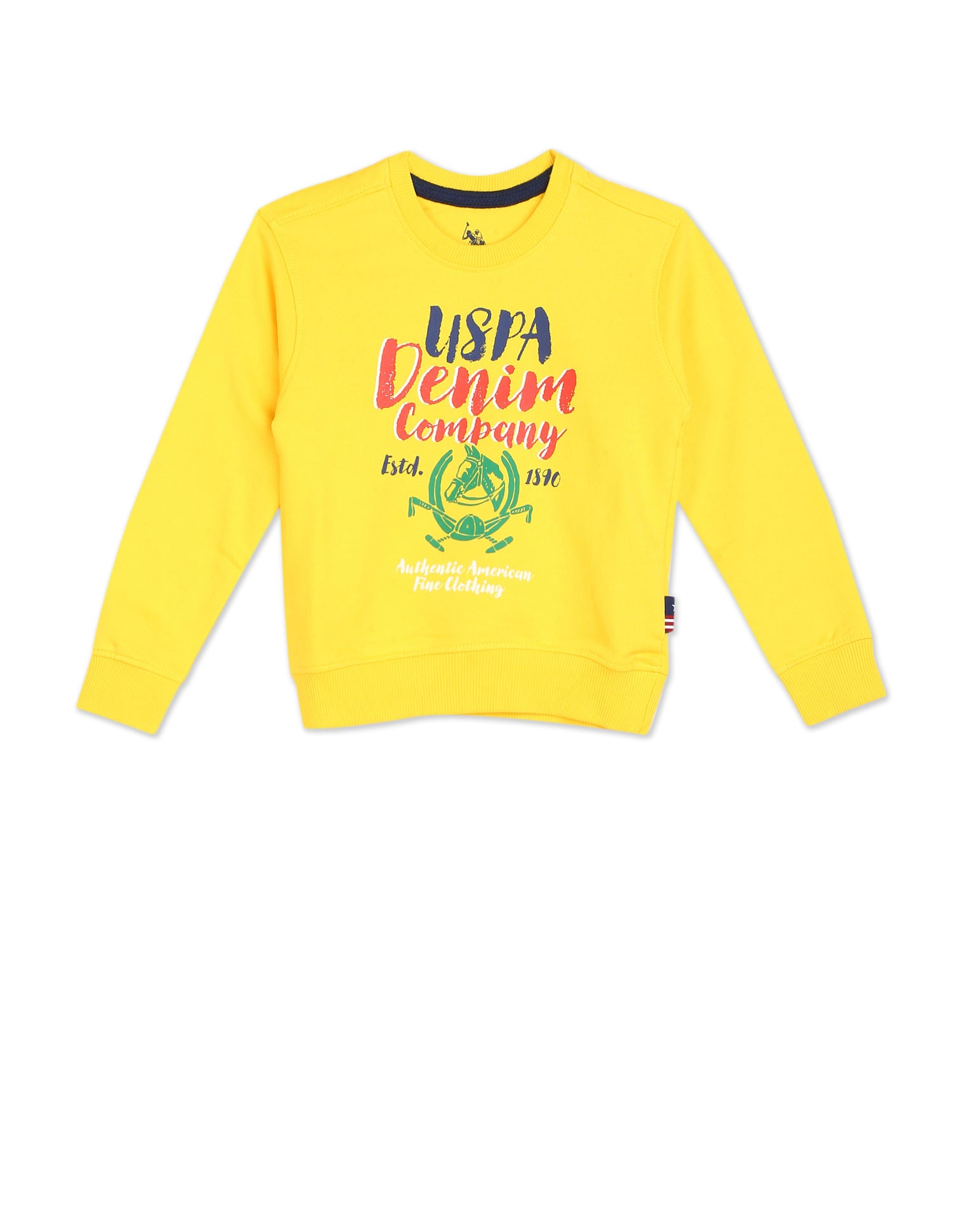 Crew Neck Brand Print Sweatshirt