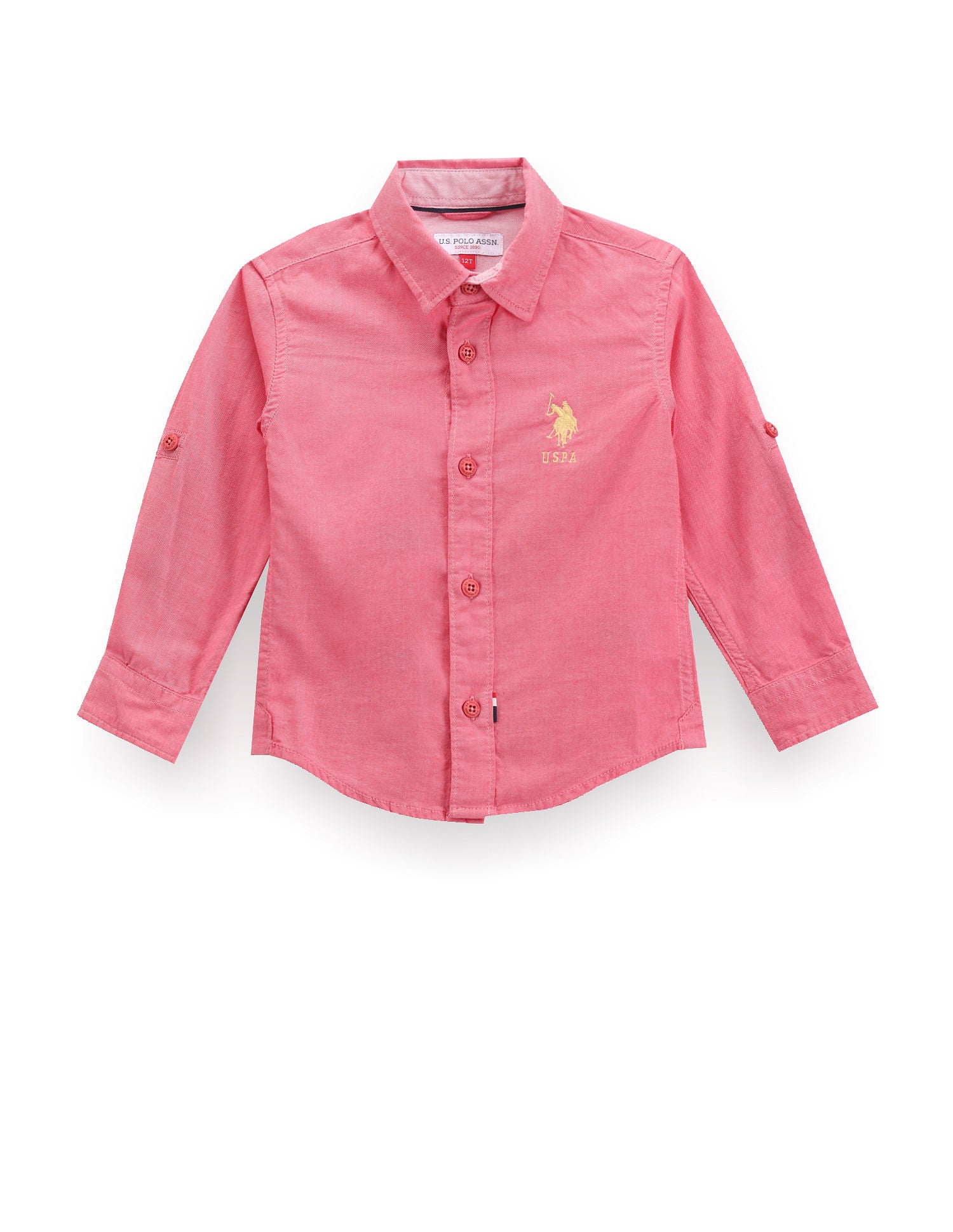 Boys Solid Twill Cotton Shirt Red - U.S. POLO ASSN. | Large