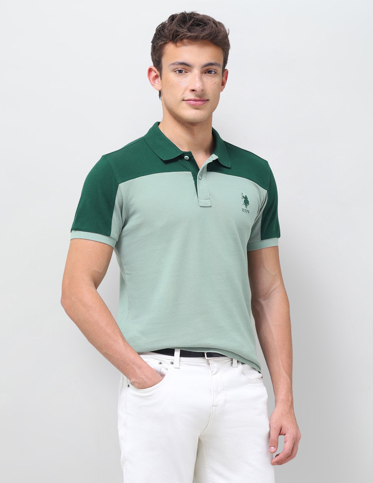 Colourblocked Regular Fit Polo Shirt