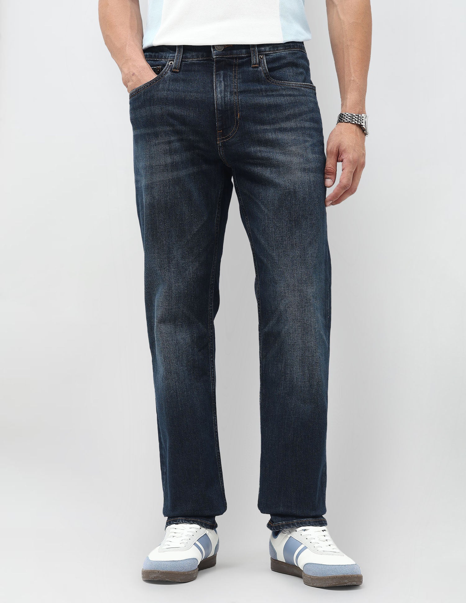 Harold Slim Straight Fit Blue Jeans