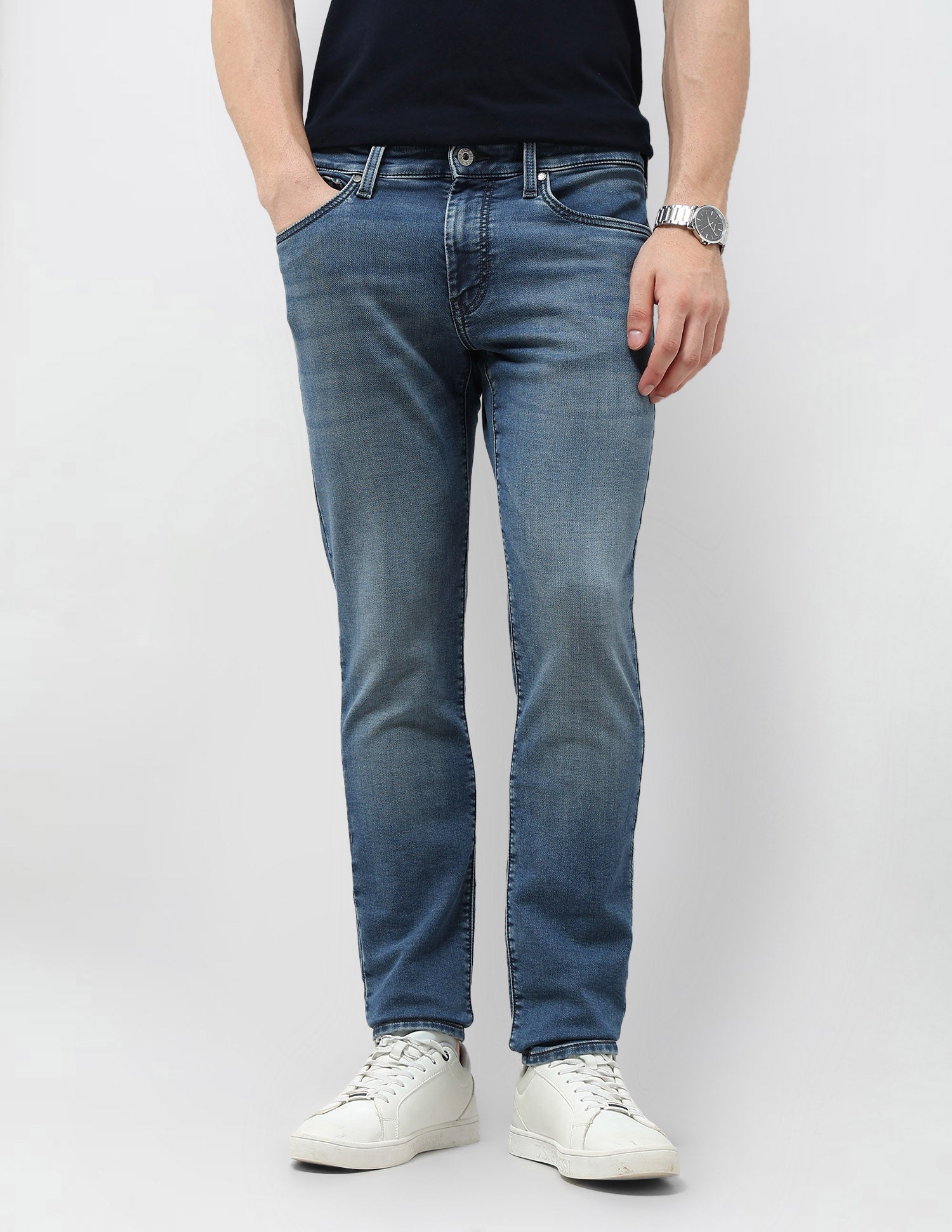 Brandon Slim Tapered Fit Blue Jeans