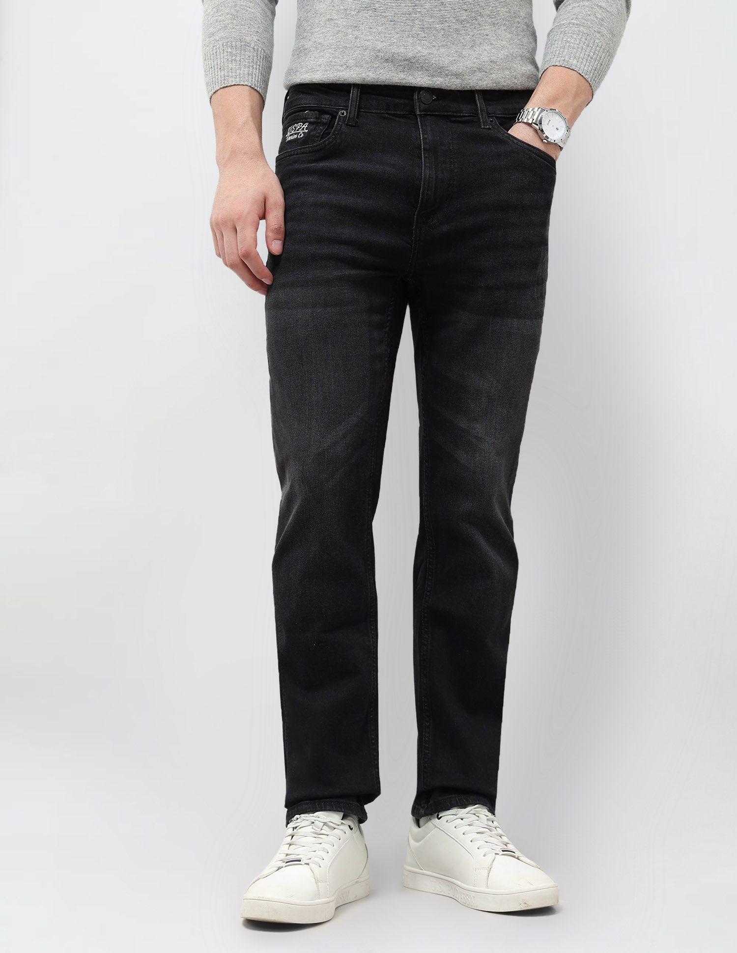 Harold Slim Straight Fit Black Jeans