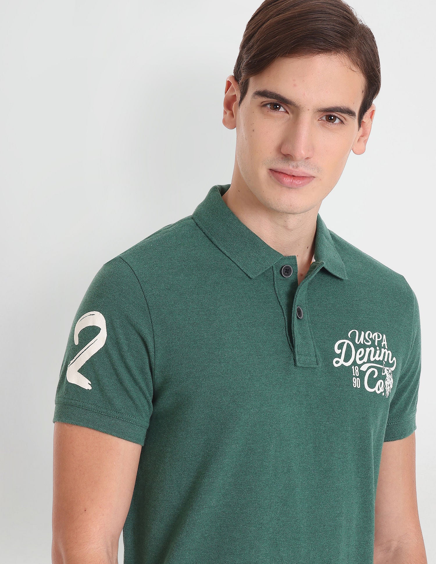 Iconic Brand Logo Polo Shirt Green - U.S. Polo Assn. India | Large