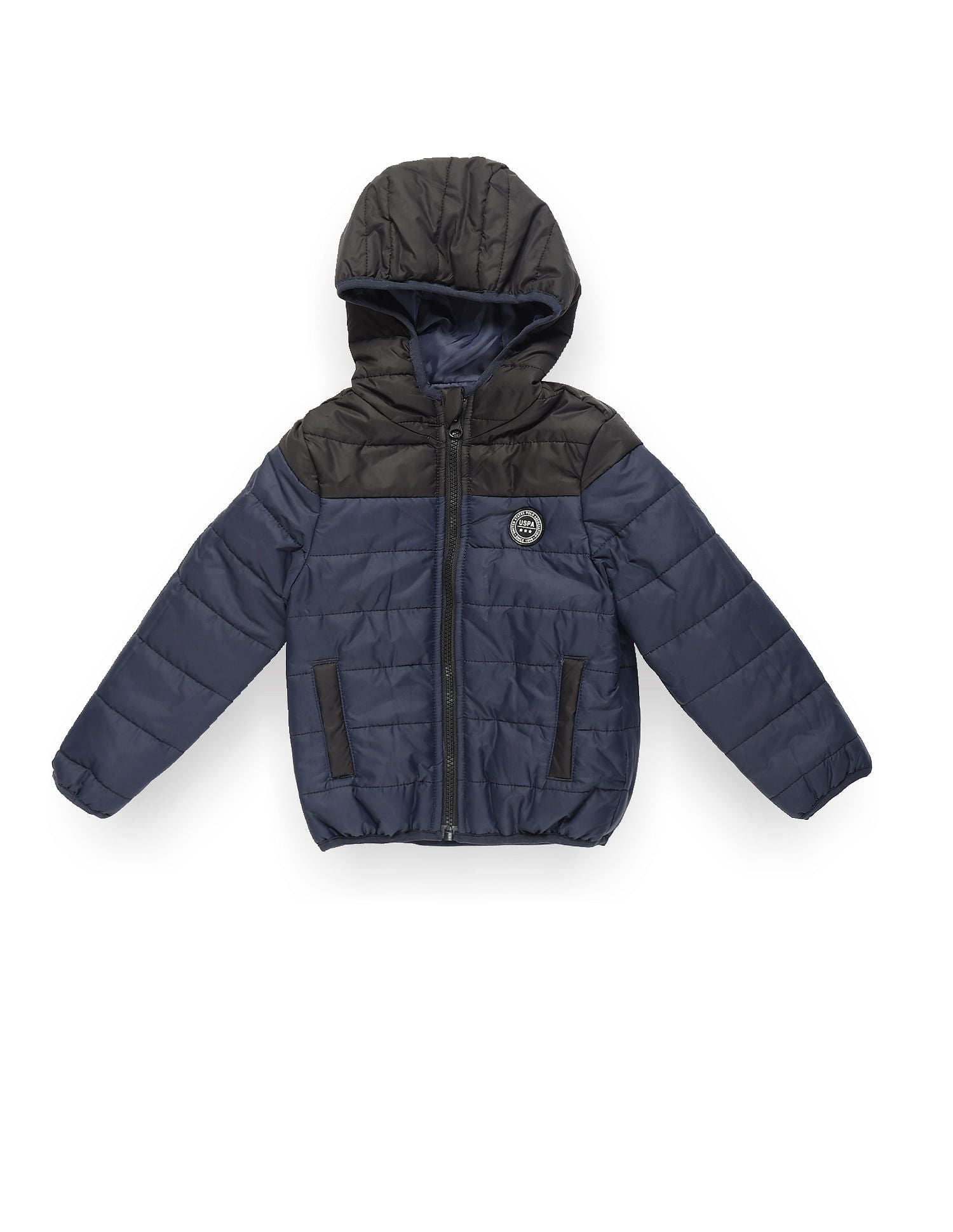 Boys Colour Block Hooded Puffer Jacket – U.S. Polo Assn. India