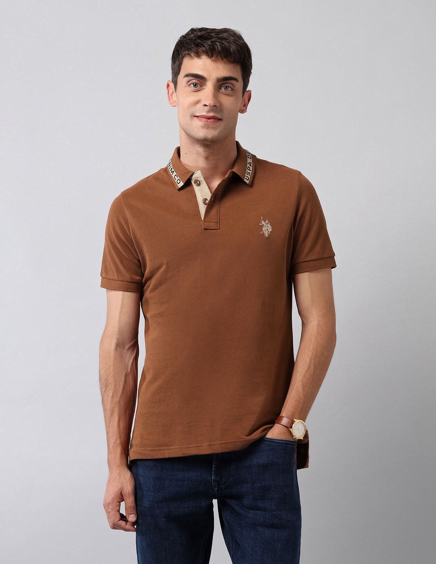 Solid Muscle Fit Polo Shirt