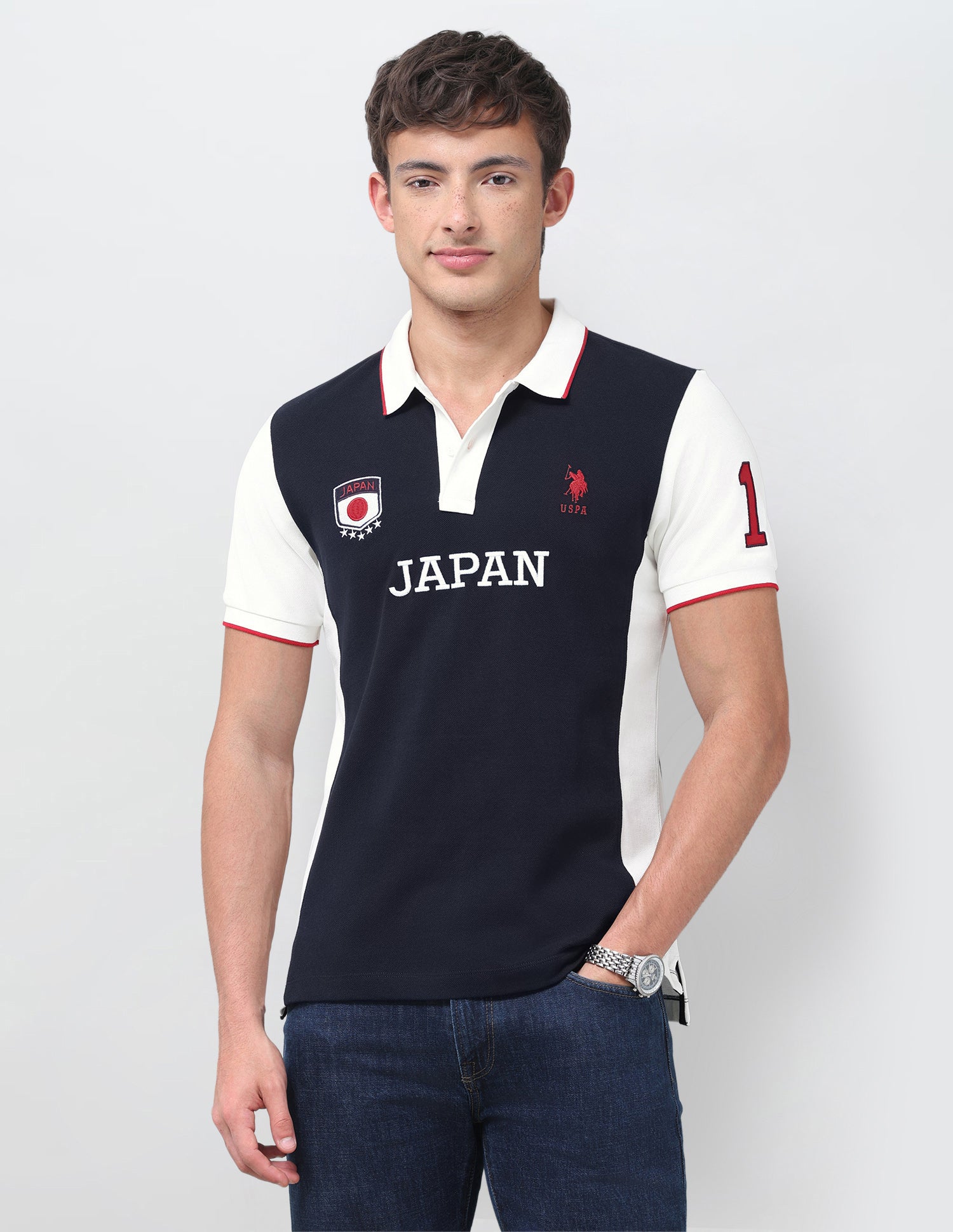 Colourblocked Slim Fit Polo Shirt