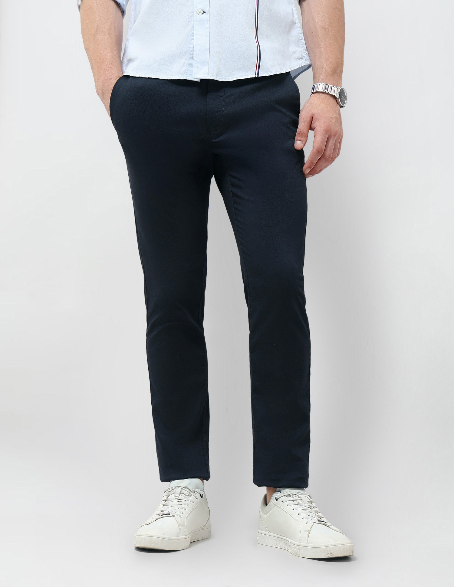 Slim Fit Dobby Trousers