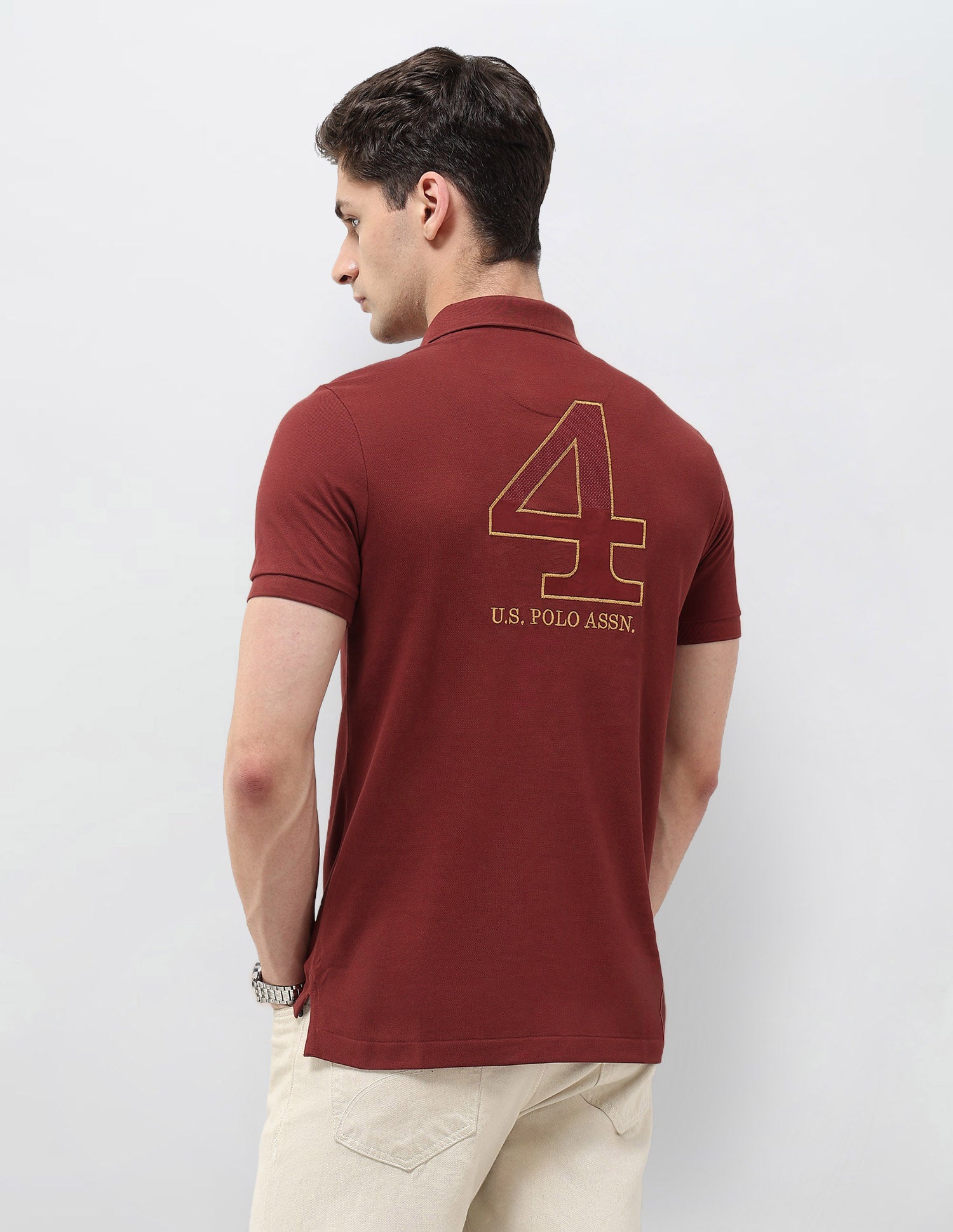 Numeric Brand Embroidered Regular Fit Polo Shirt