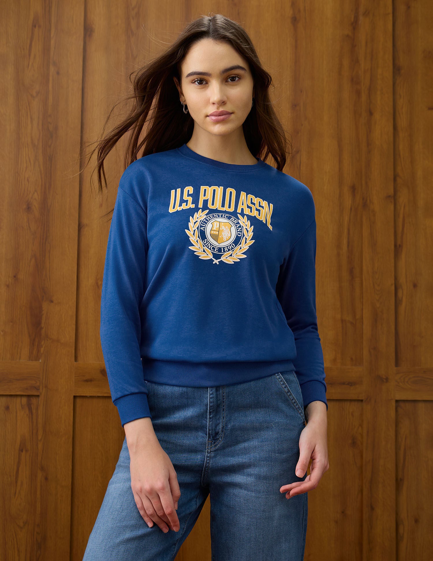 Brand Appliqued Regular Fit Sweater